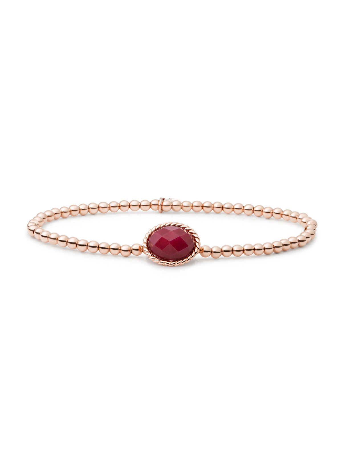 Bracelet | Rose Gold - Red Jade Twist - Bracelet | Rose Gold - Red Jade Twist