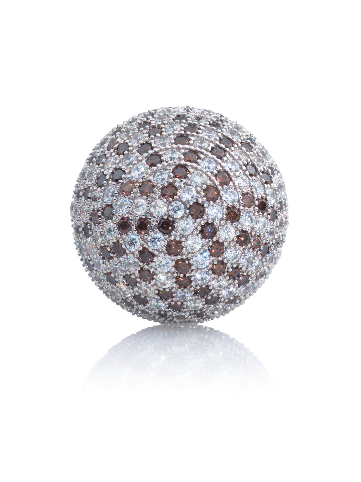 Gemstone - Polaris Silver Brown Flame - 20mm - Gemstone - Polaris Silver Brown Flame - 20mm