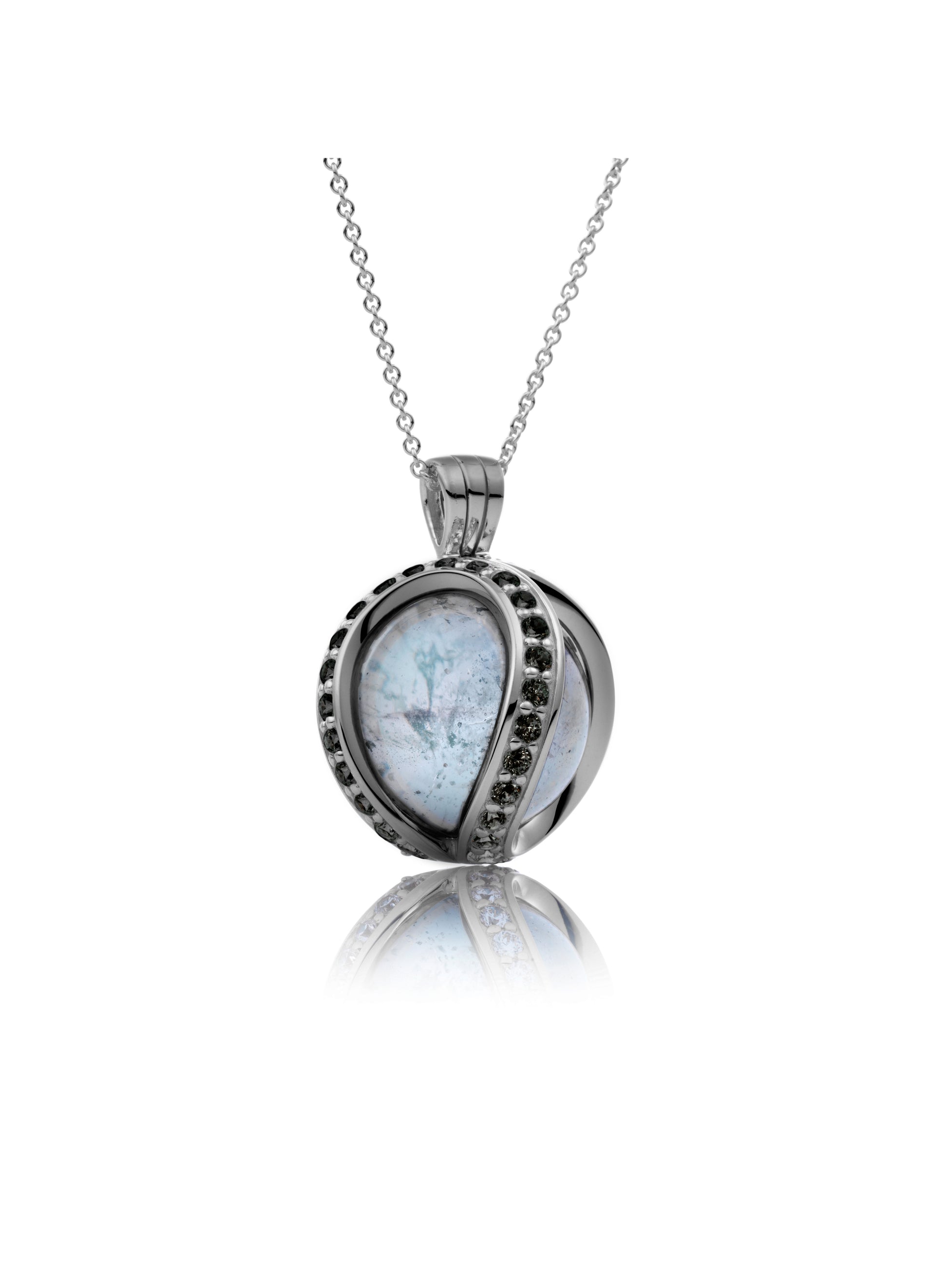 Black rhodium plated pendant CZ black - polished - Black rhodium plated pendant CZ black - polished