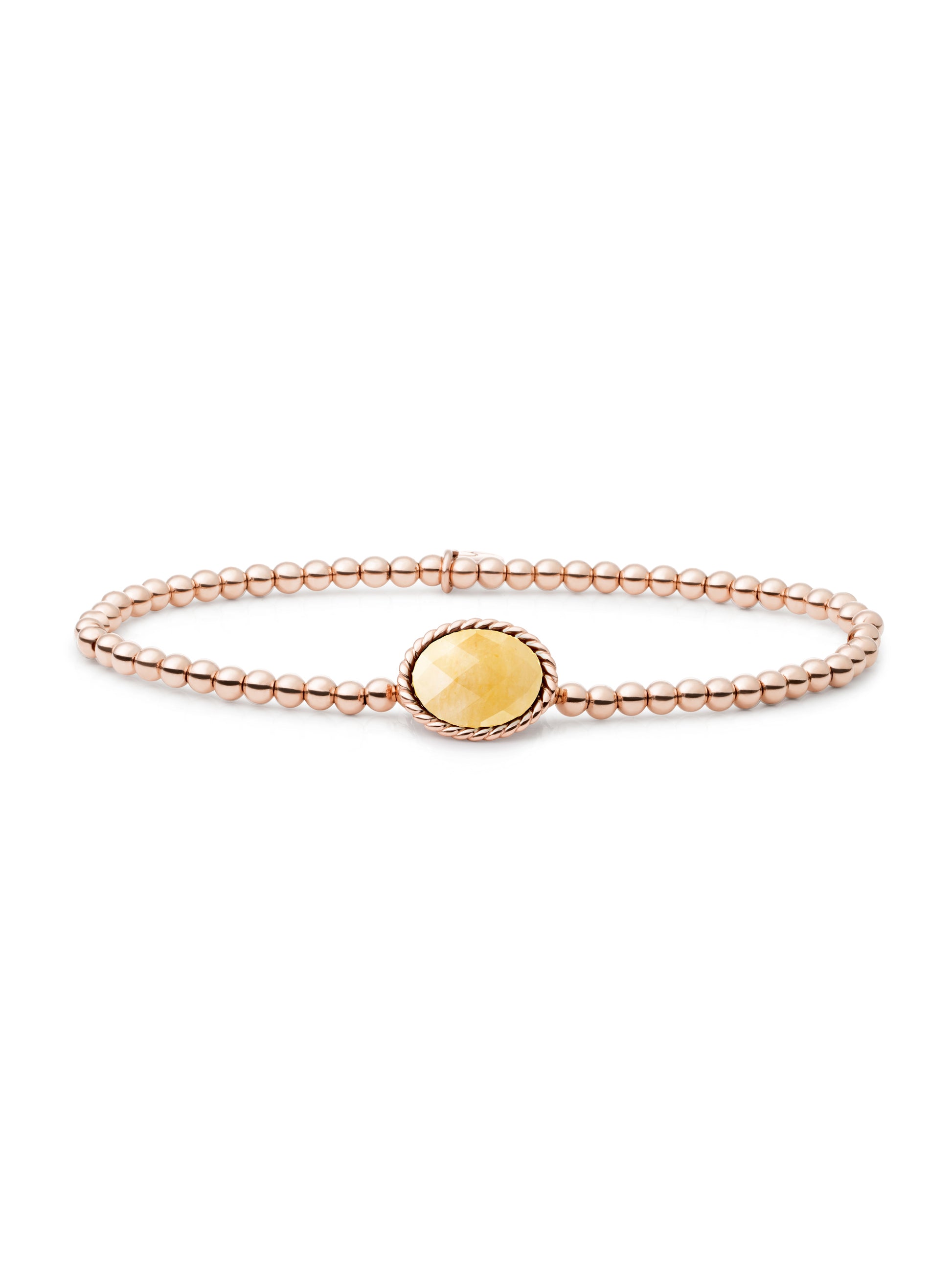 Bracelet | Rose Gold - Yellow Jade Twist - Bracelet | Rose Gold - Yellow Jade Twist