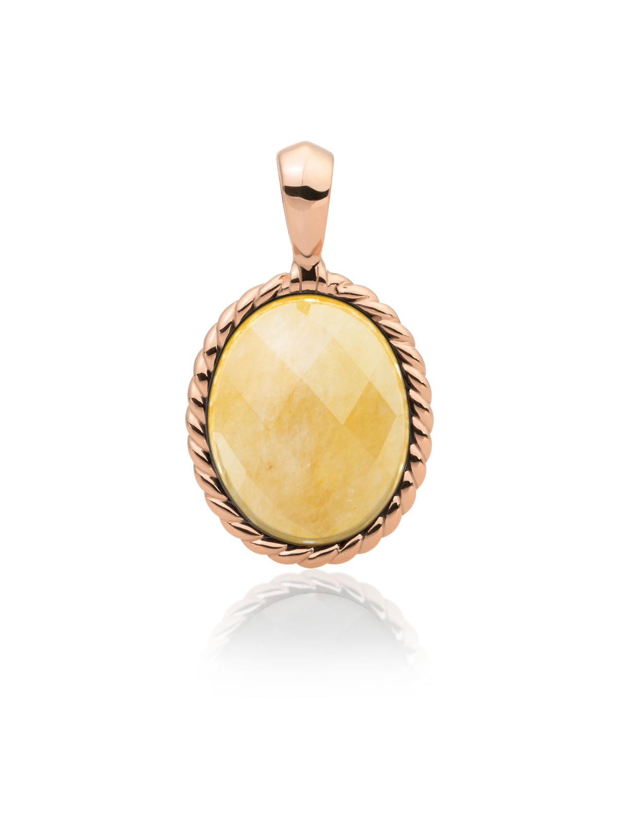 Pendant | Rose Gold - Yellow Jade Twist - Pendant | Rose Gold - Yellow Jade Twist