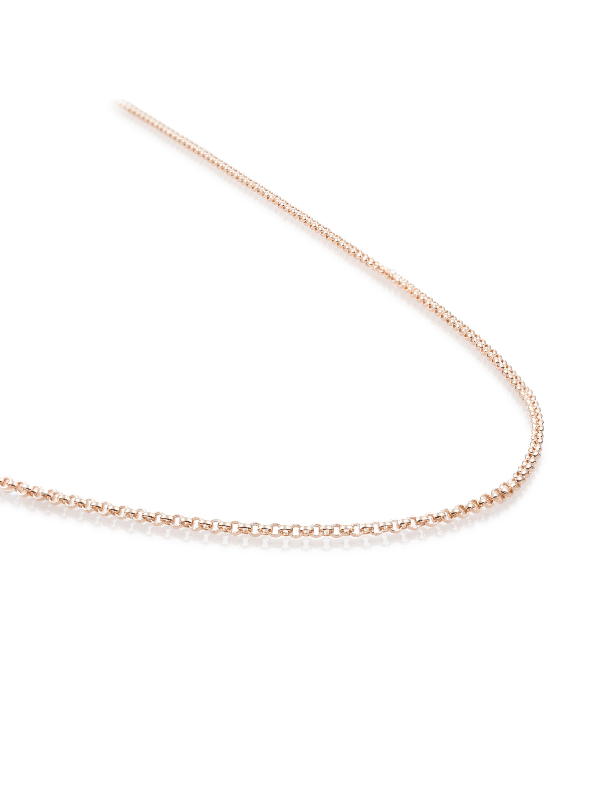 Necklace - Loop chain rose gold plated - Silver - 90cm - Necklace - Loop chain rose gold plated - Silver - 90cm