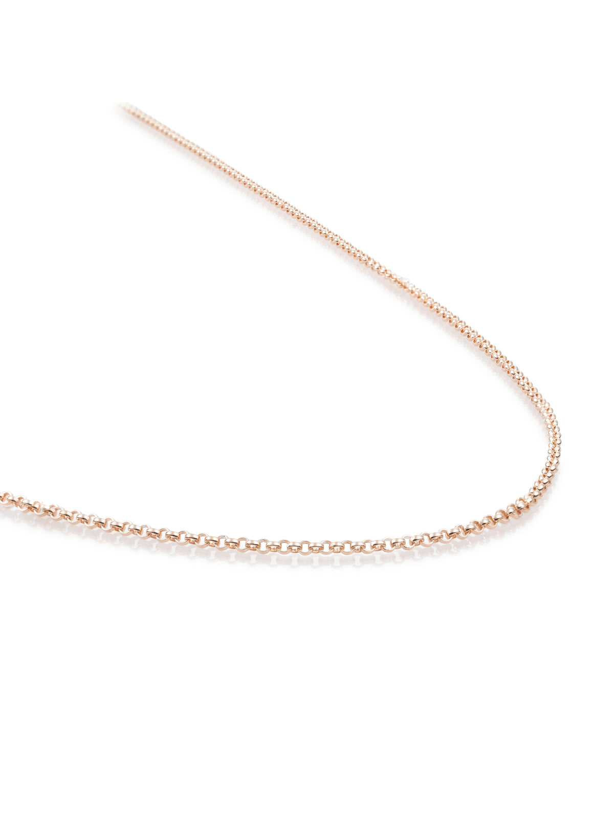 Necklace - Loop chain rose gold plated - Silver - 90cm