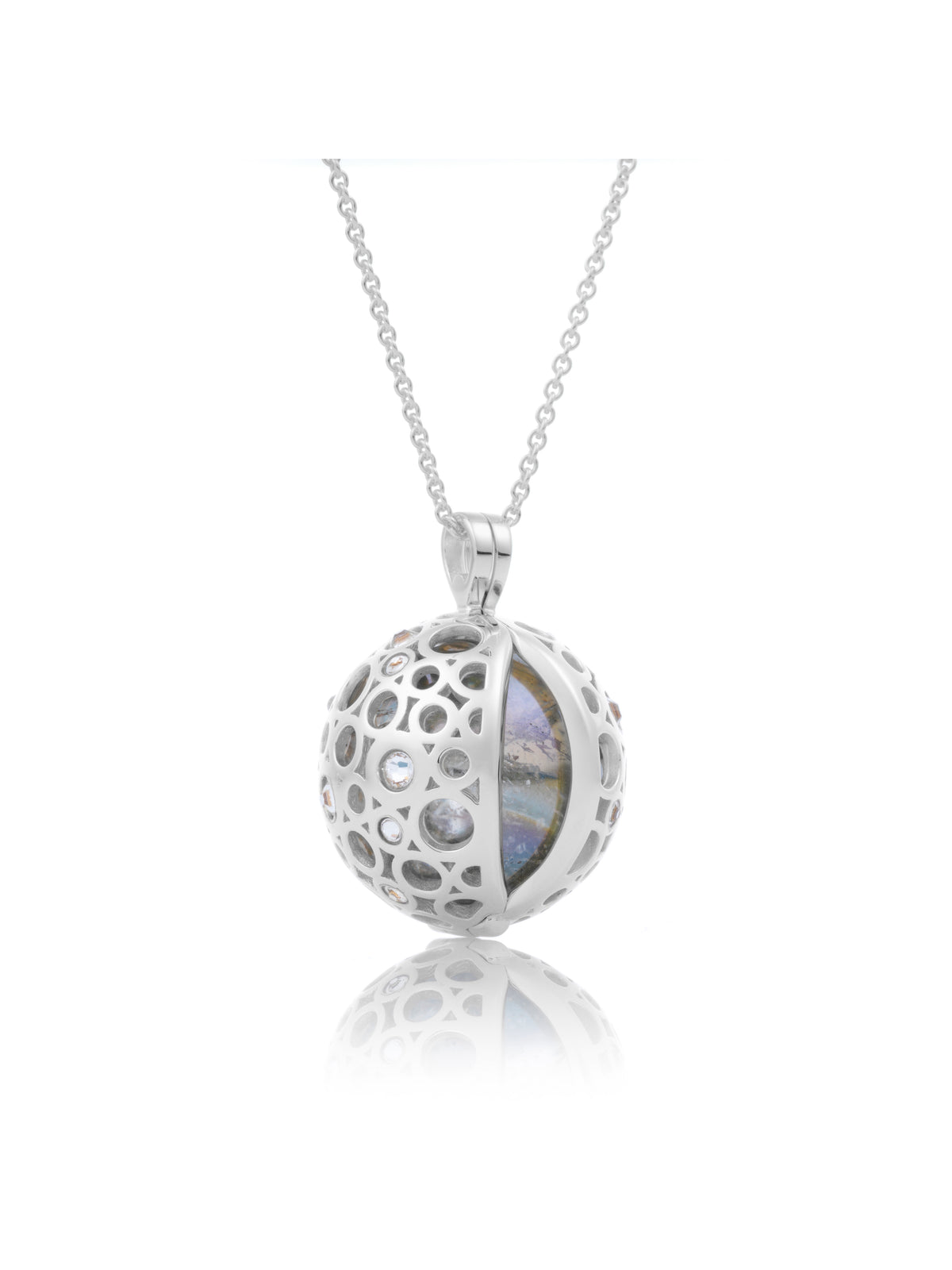 rhodium plated pendant CZ - rhodium plated pendant CZ