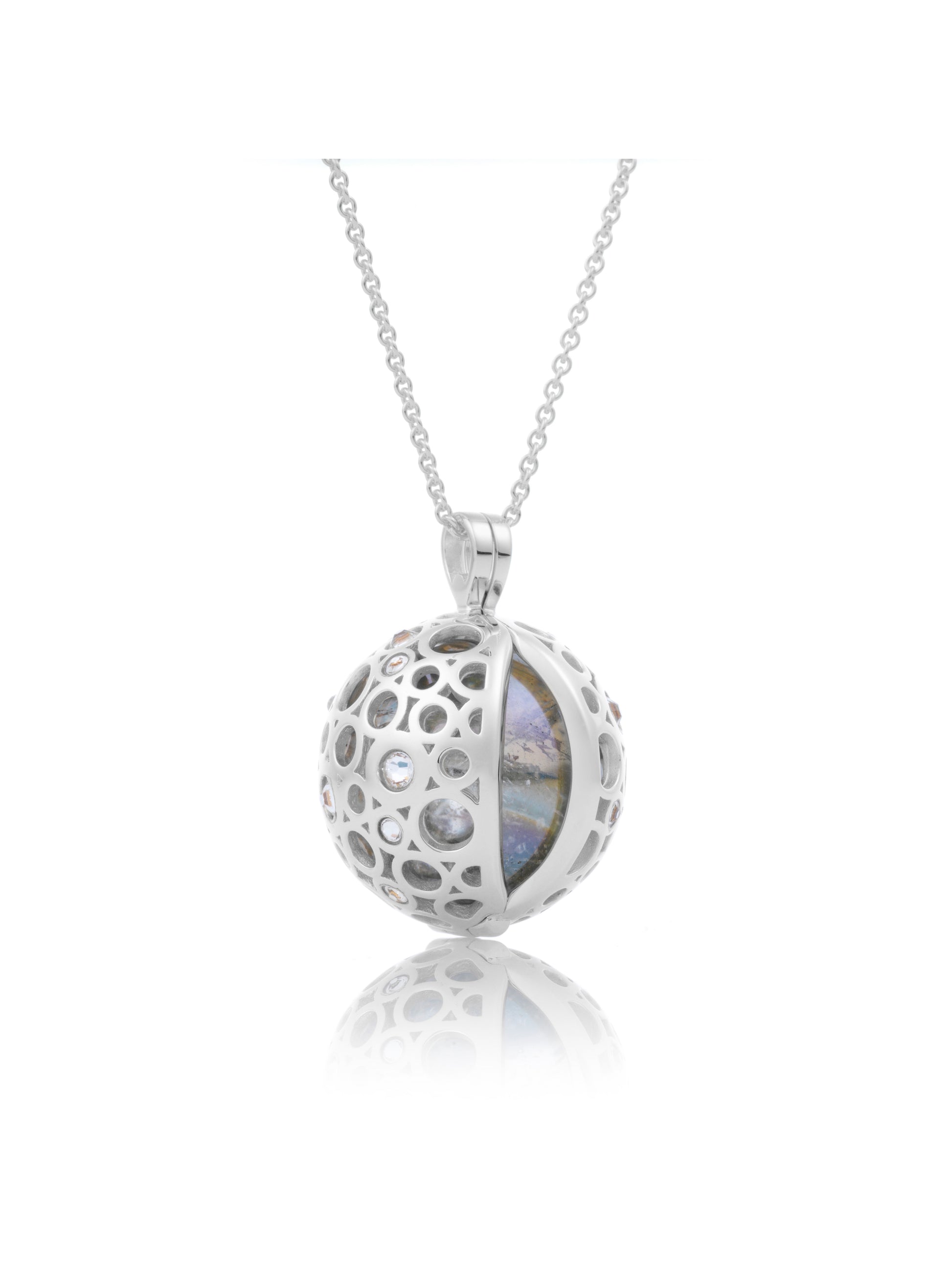 rhodium plated pendant CZ - rhodium plated pendant CZ