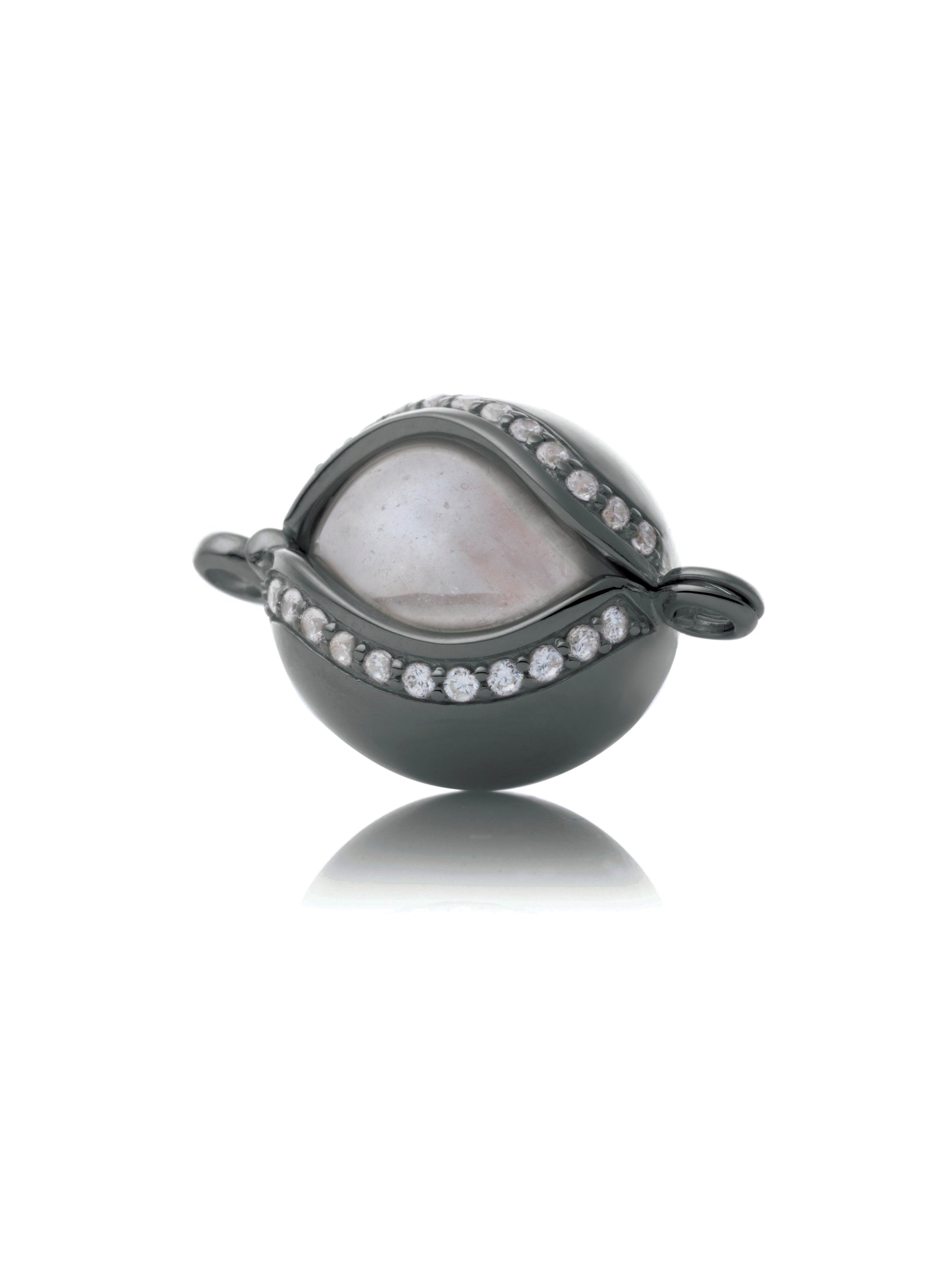 Black rhodium plated Bracelet pendant CZ Clear - polished - Black rhodium plated Bracelet pendant CZ Clear - polished