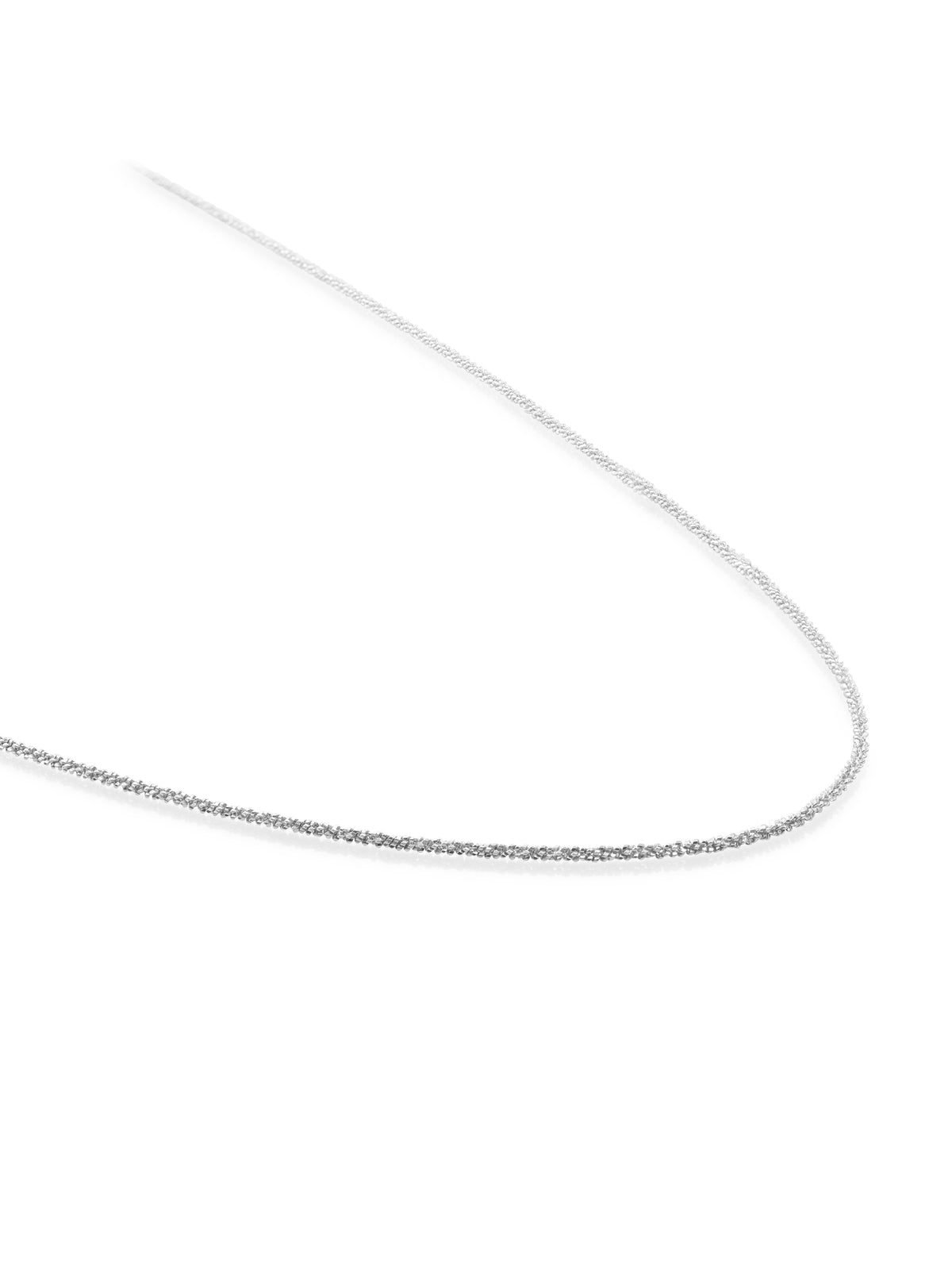 Necklace - Criss Cross chain rhodium plated - Silver - 90cm - Necklace - Criss Cross chain rhodium plated - Silver