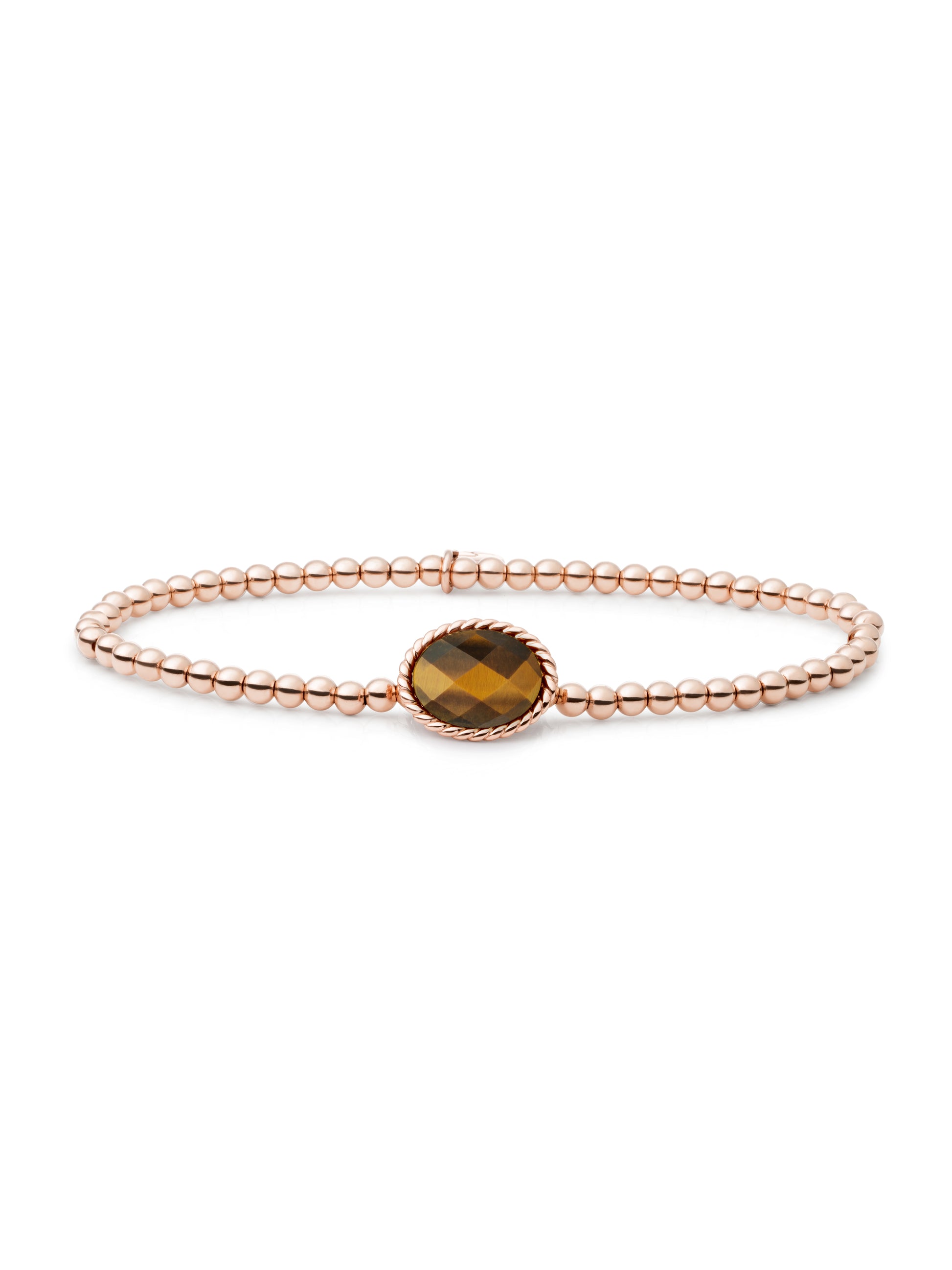 Bracelet | Rose Gold - Tiger Eye Twist - Bracelet | Rose Gold - Tiger Eye Twist