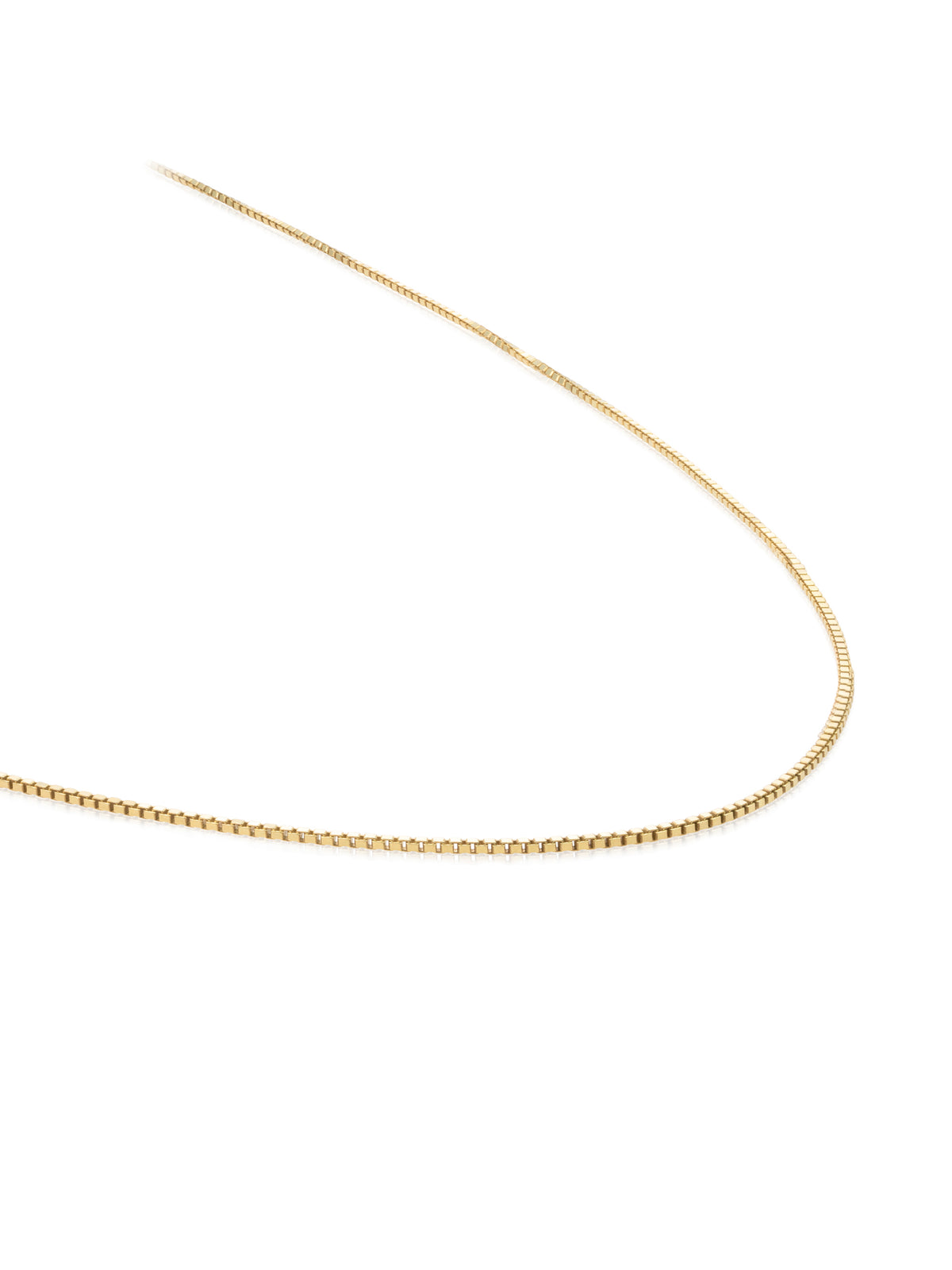 Necklace - Square Box chain gold plated - Silver - 80cm - Necklace - Square Box chain gold plated - Silver - 80cm