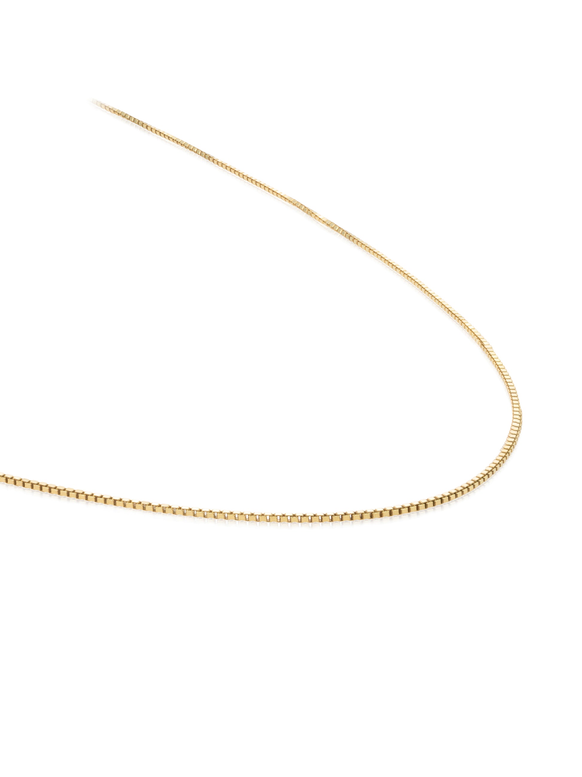 Necklace - Square Box chain gold plated - Silver - 80cm - Necklace - Square Box chain gold plated - Silver - 80cm