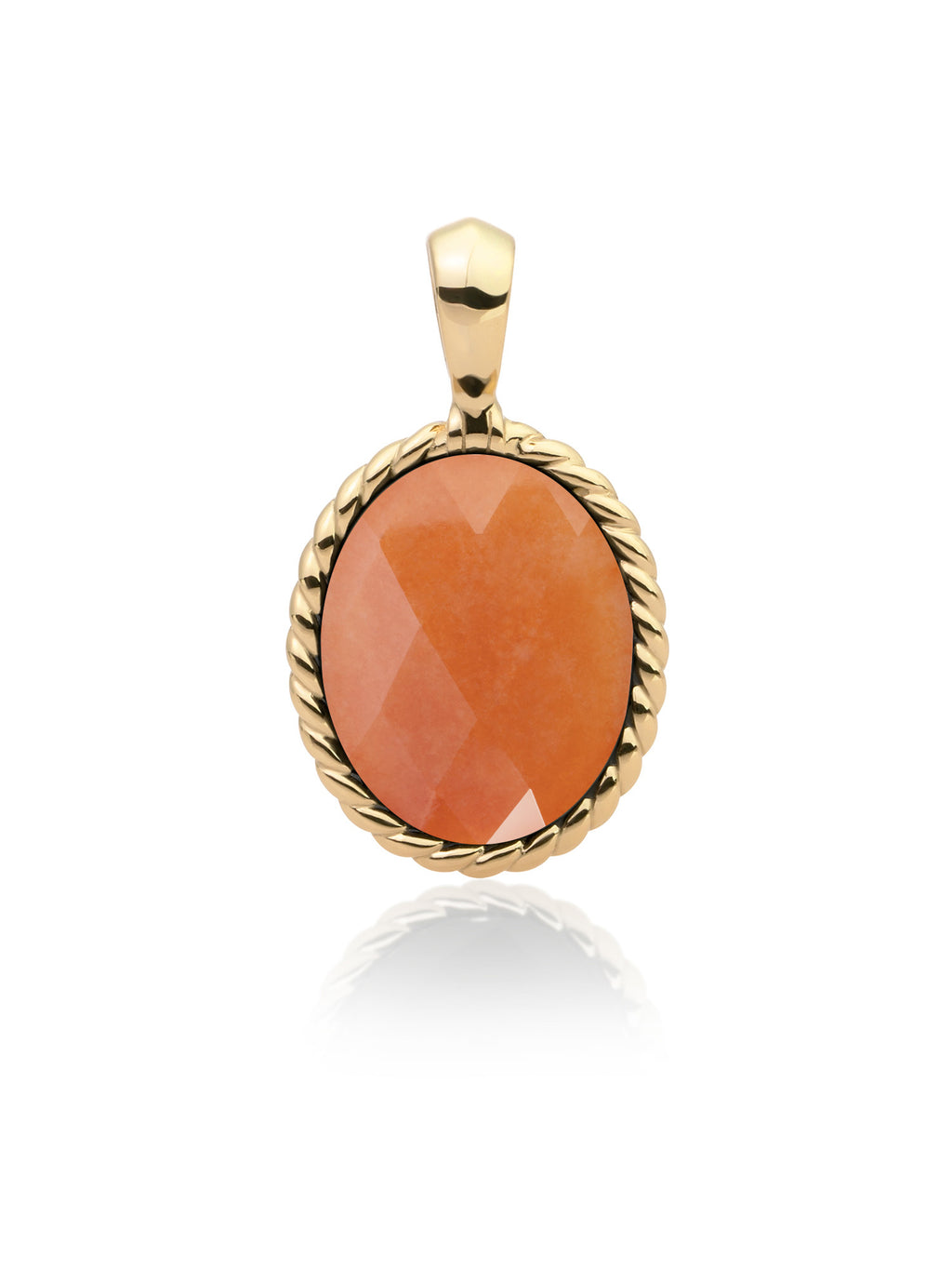 Twist Pendant Red Aventurine - Gold Plated