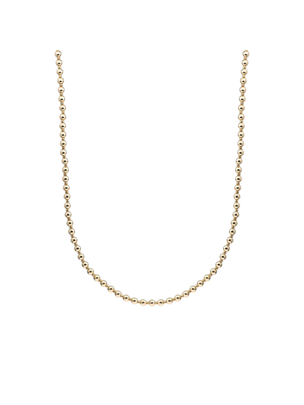 Kralen Ketting 2mm + 4mm - 42cm +2cm - Gold Plated