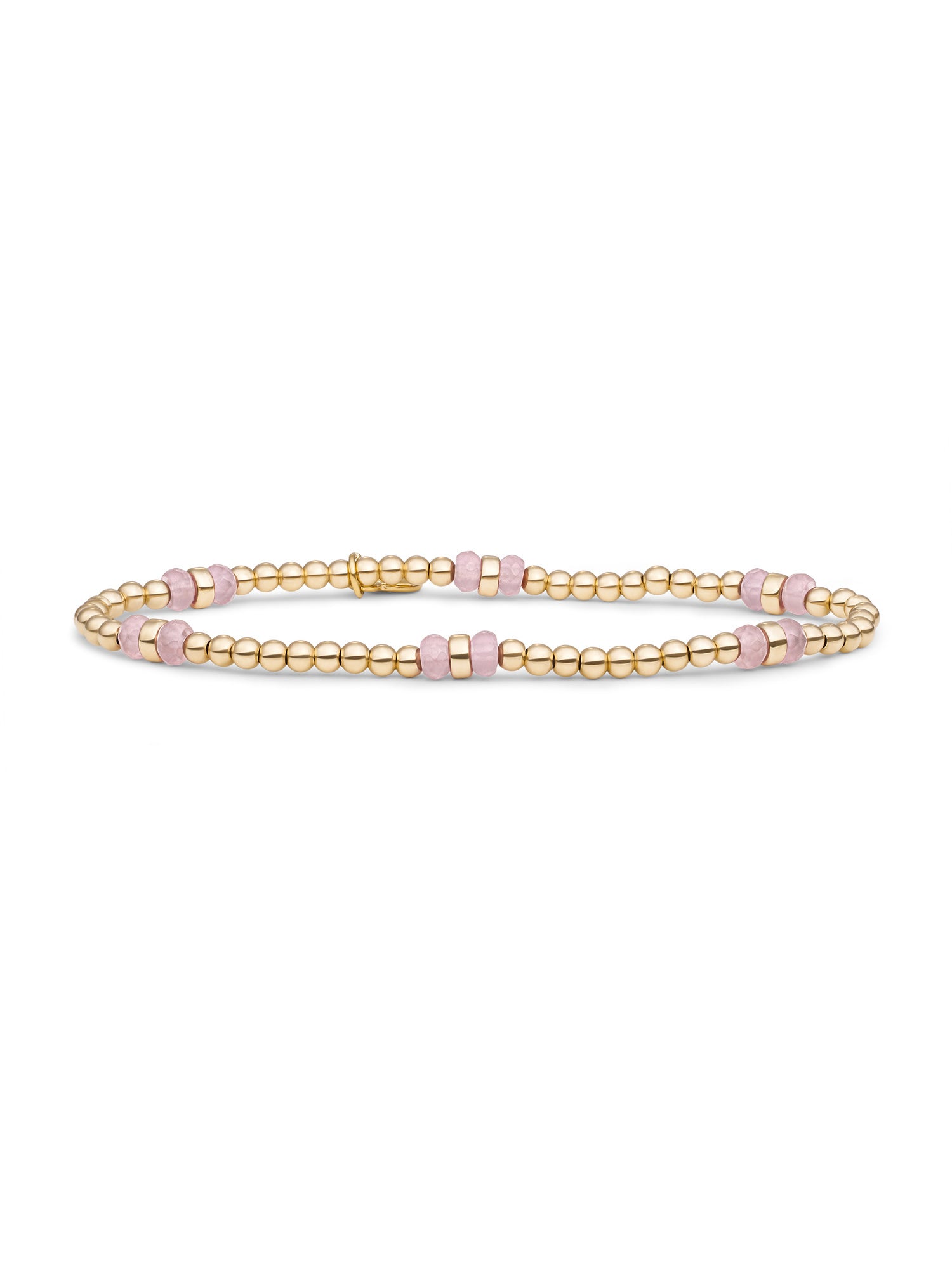 Double Reverse Roundel Armband Pink Opalite - Gold Plated