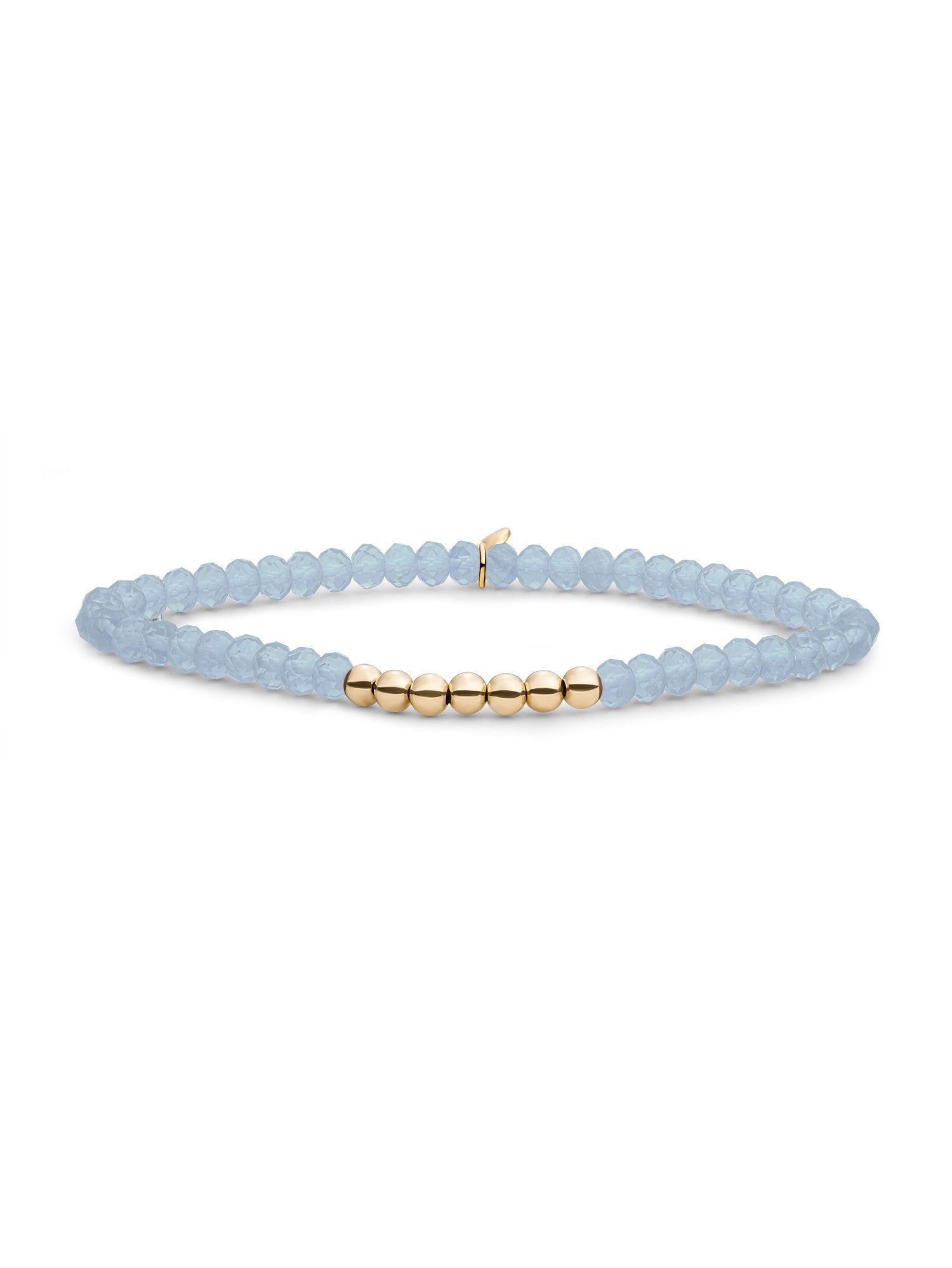 Reverse Universe Armband Milky Blue Jade - Gold Plated
