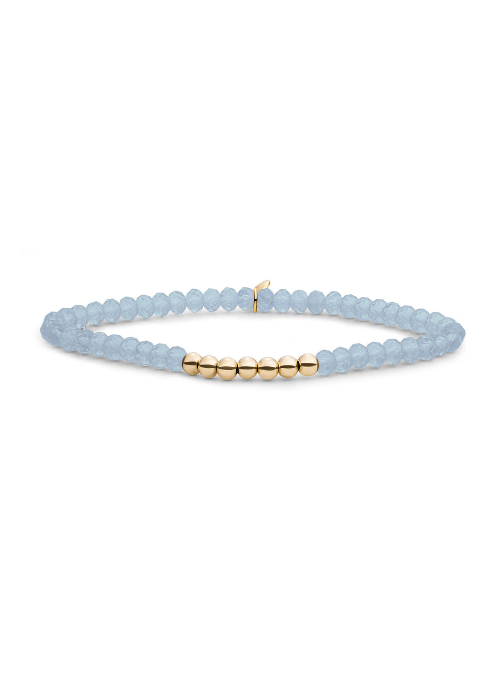 Reverse Universe Armband Milky Blue Jade - Gold Plated