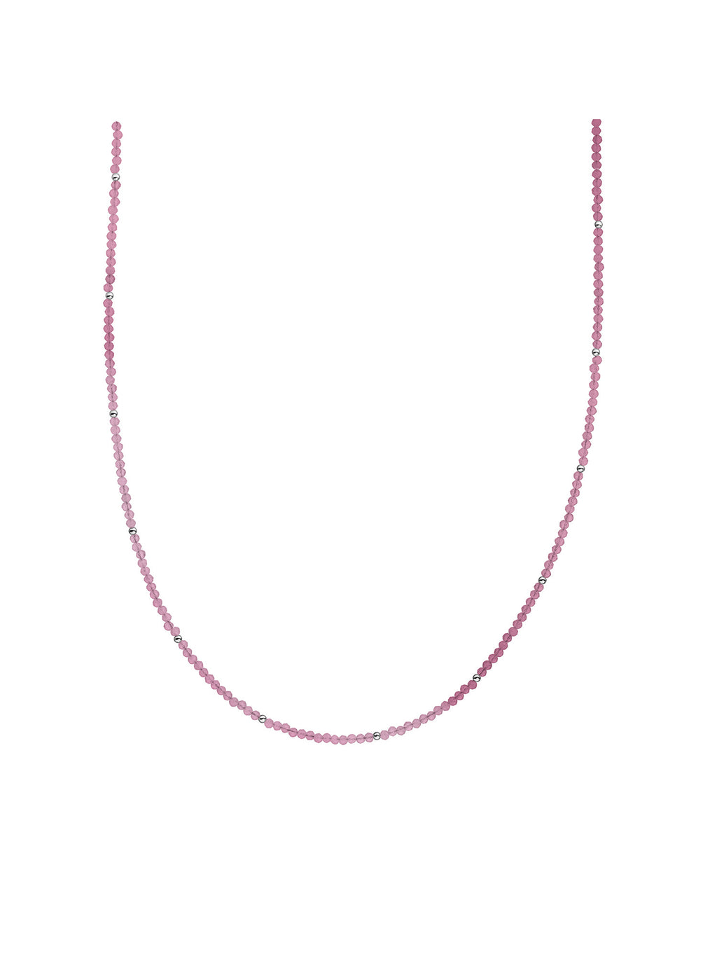 Kralen Ketting 2mm Candy Jade Gold - 42cm +2cm - Rhodium Plated