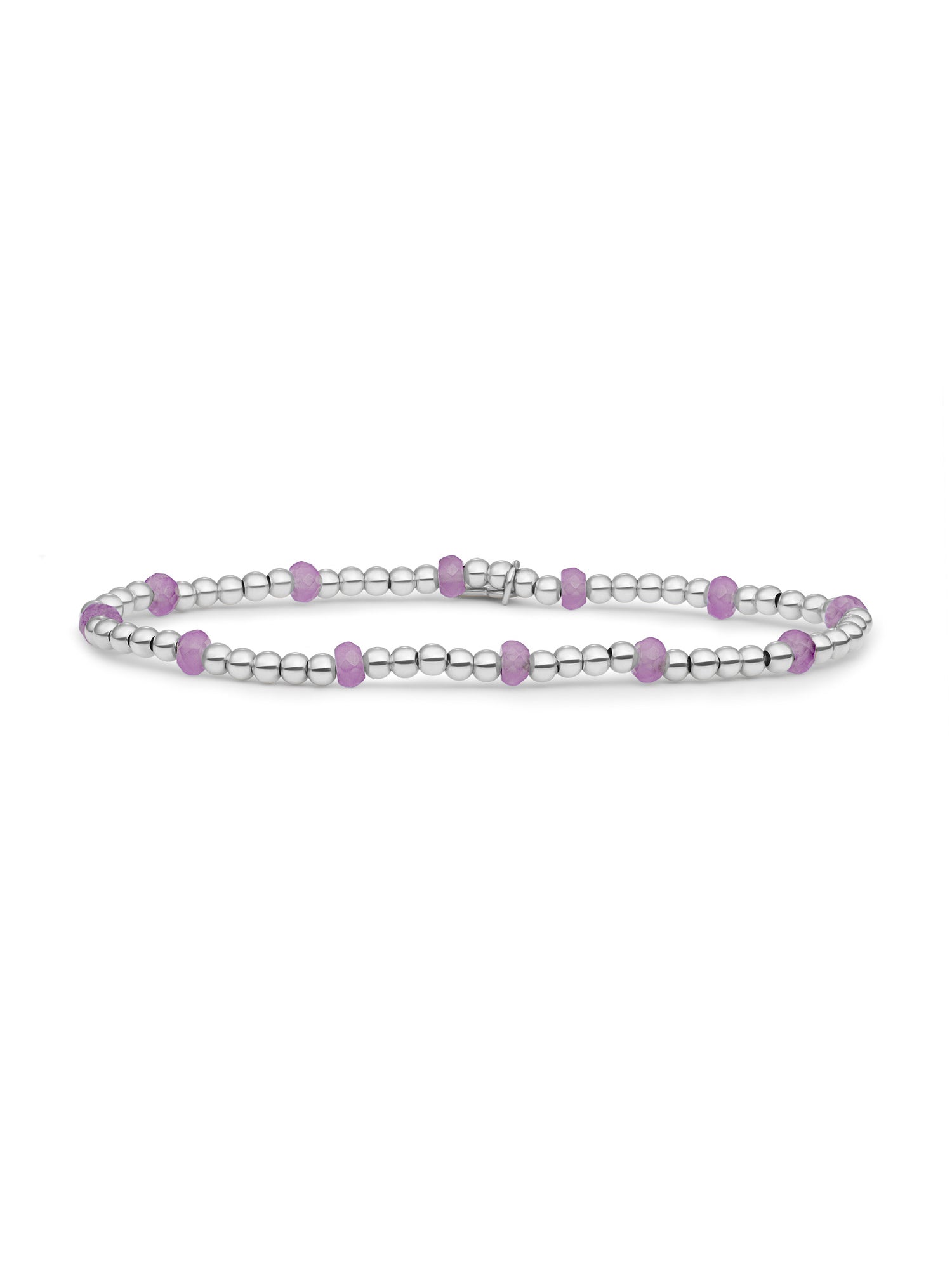 Reverse Roundel Armband Amethyst - Rhodium Plated