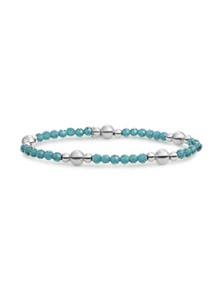Bold Mix Armband Turquoise Quartz - Rhodium Plated