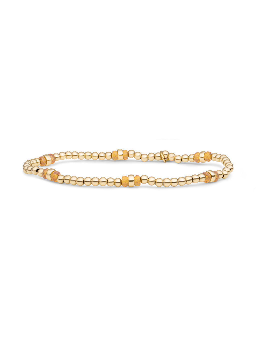 Double Reverse Roundel Armband Light Gold Citrine Quartz - Gold Plated