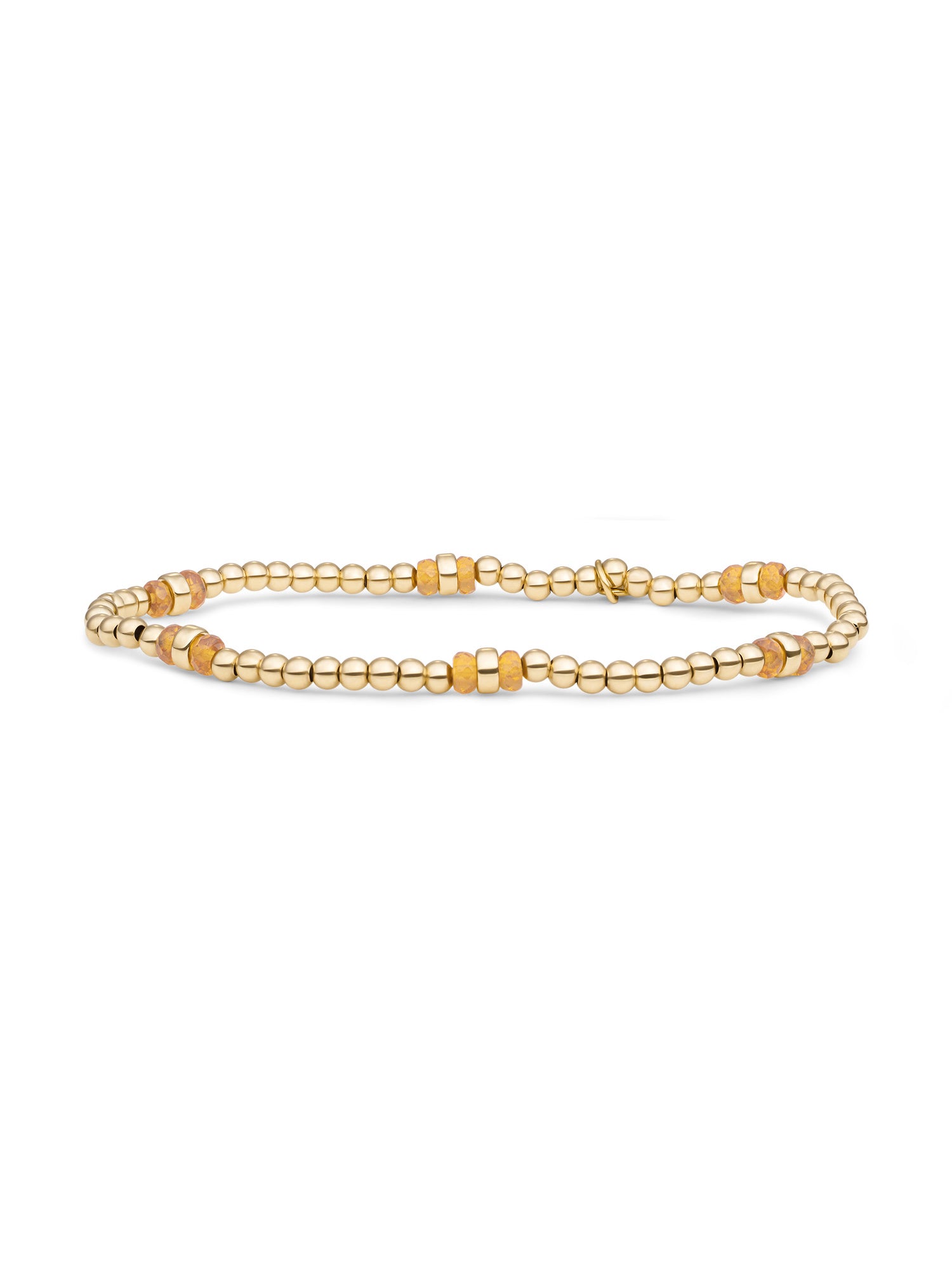 Double Reverse Roundel Armband Light Gold Citrine Quartz - Gold Plated