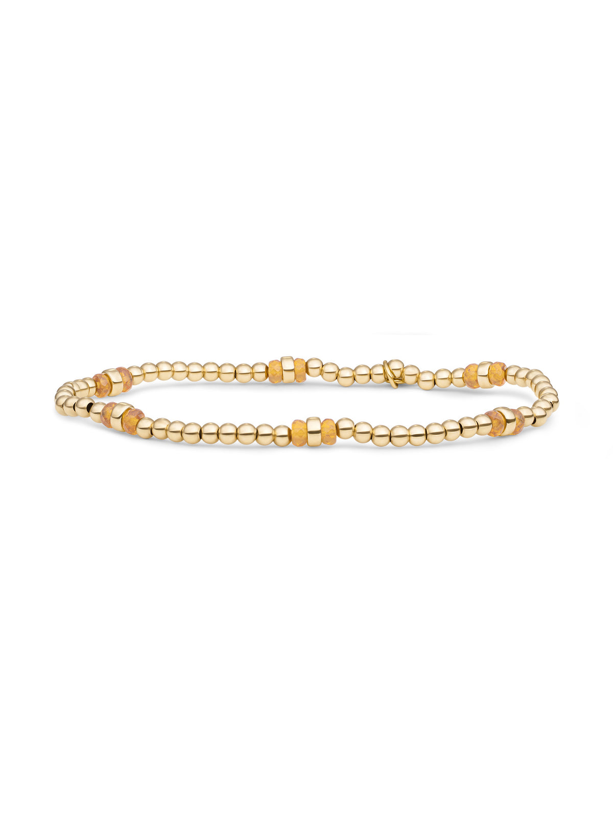 Double Reverse Roundel Armband Light Gold Citrine Quartz - Gold Plated