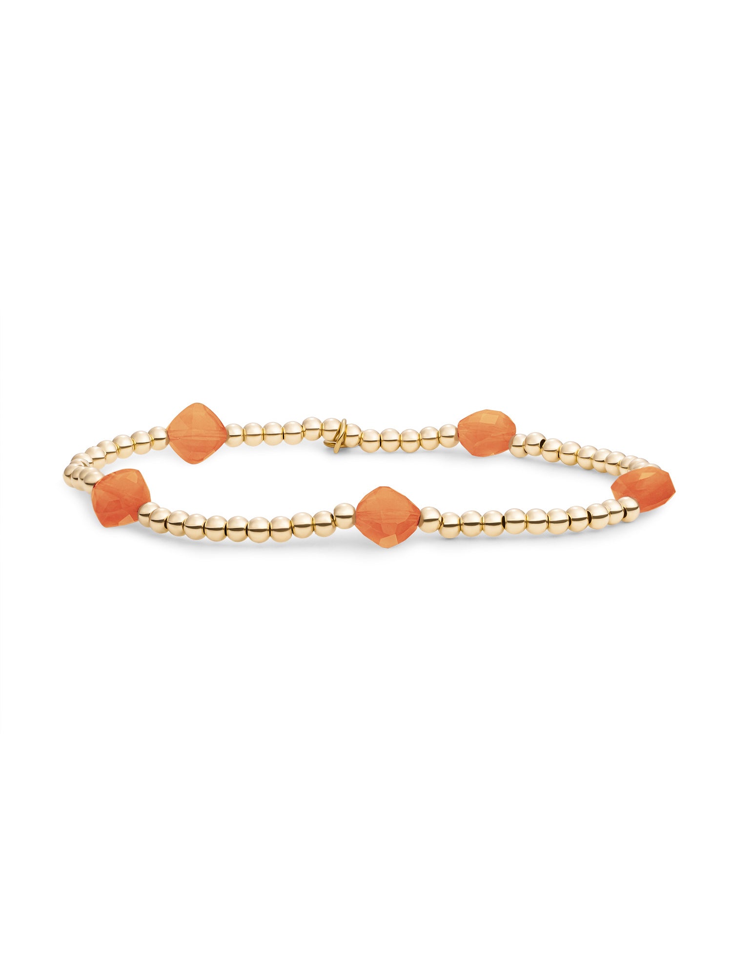 Cushion Cut Armband Red Aventurine - Gold Plated