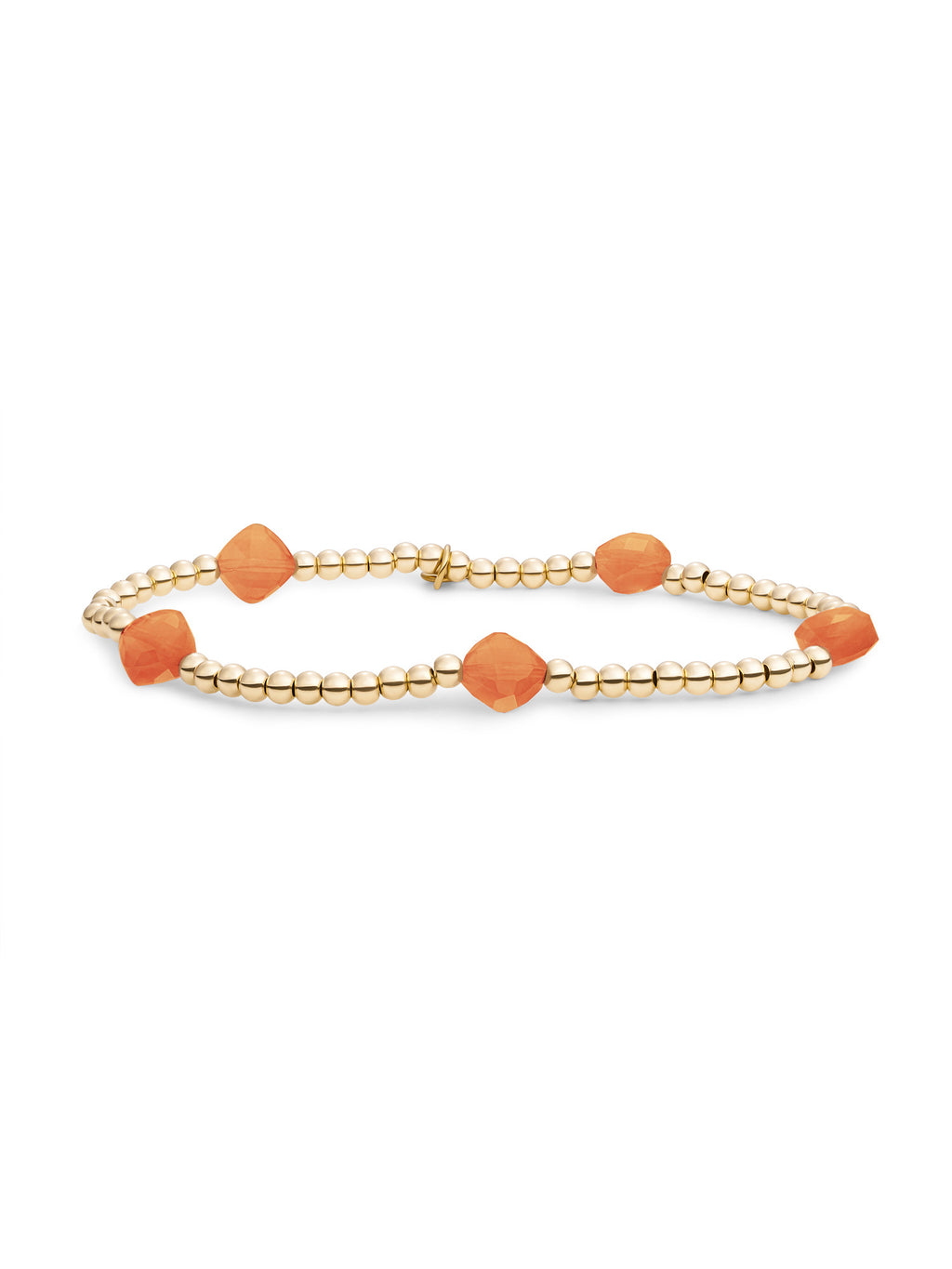 Cushion Cut Armband Red Aventurine - Gold Plated