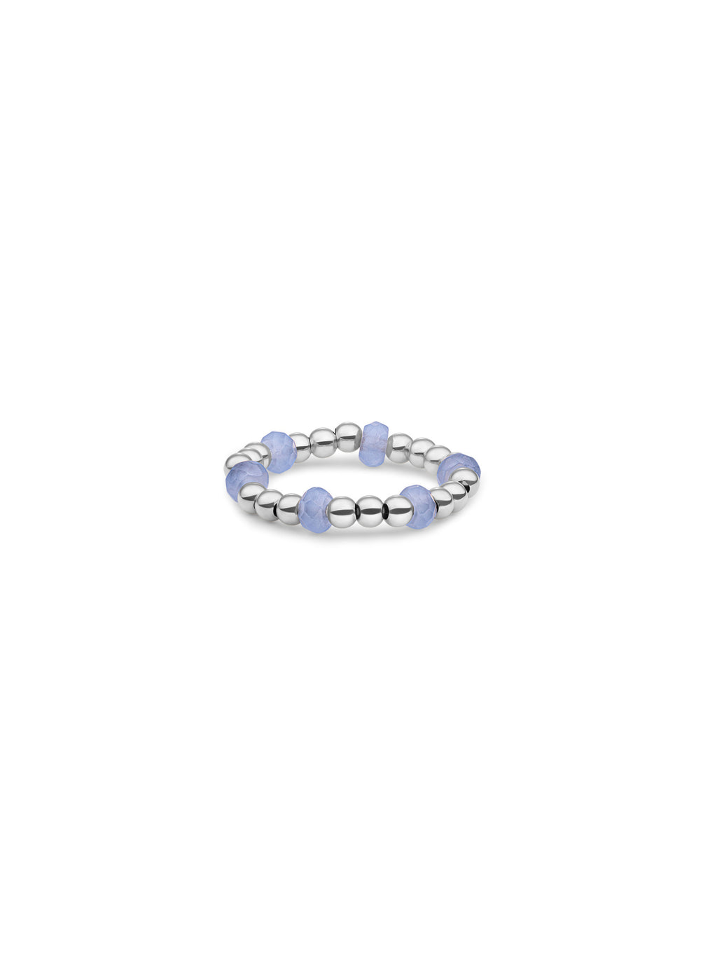 Kralen Ring Facet Roundel Milky Blue Jade - Kralen Ring Facet Roundel Milky Blue Jade