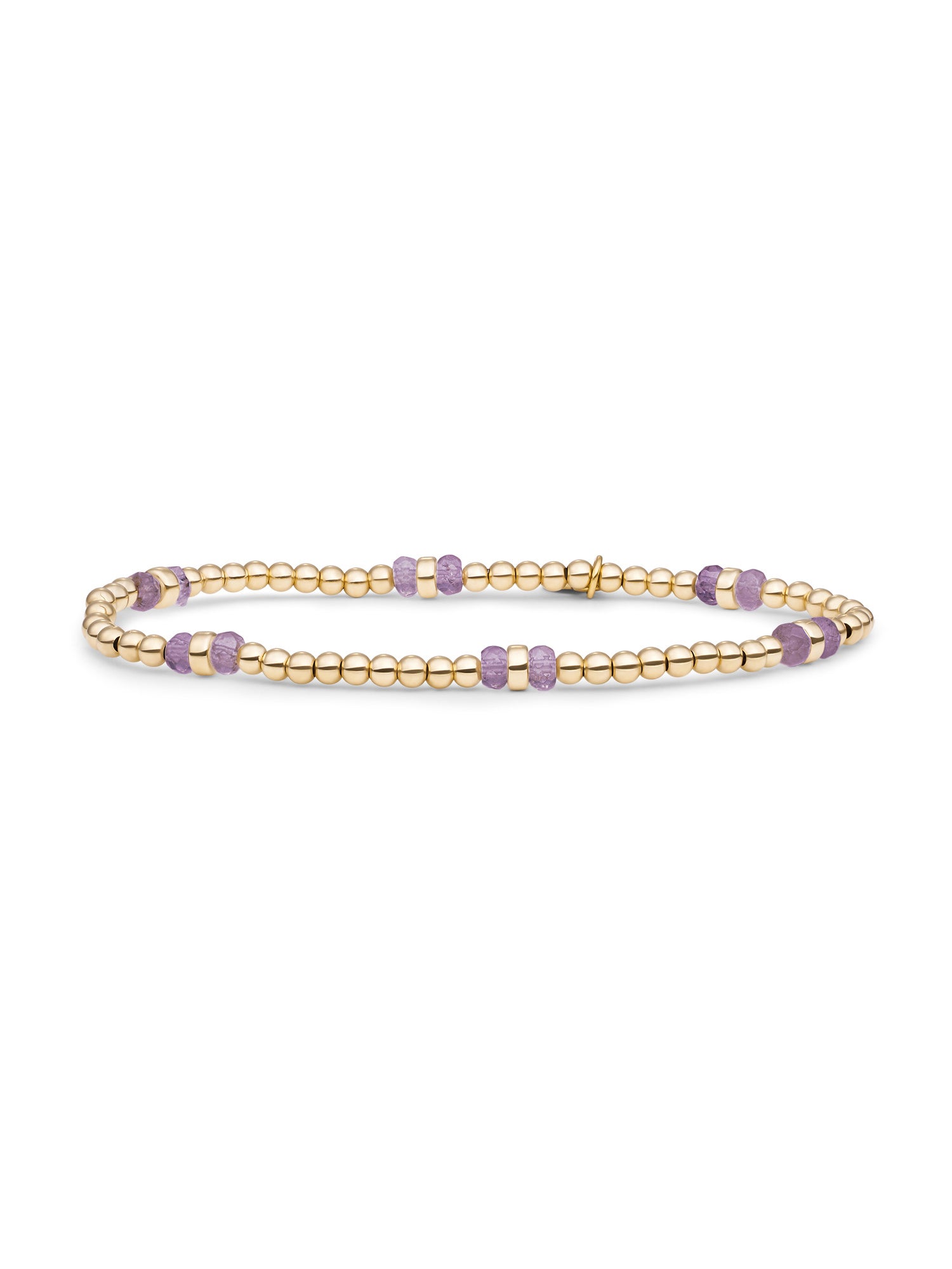Double Reverse Roundel Armband Amethyst - Gold Plated