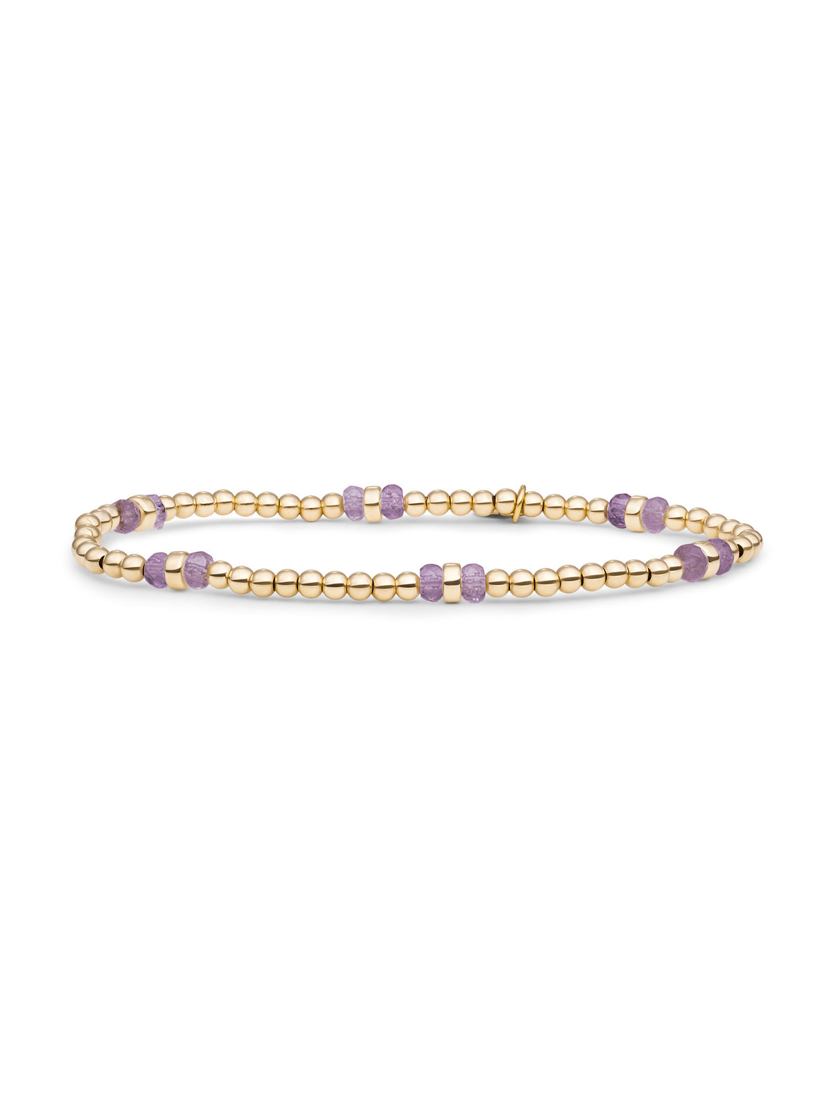 Double Reverse Roundel Armband Amethyst - Gold Plated