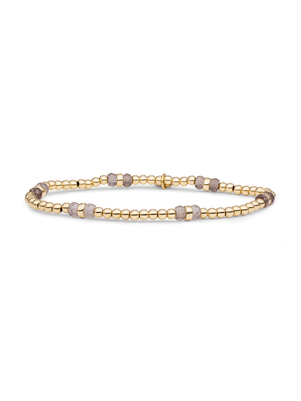 Double Reverse Roundel Armband Smoky Quartz - Gold Plated