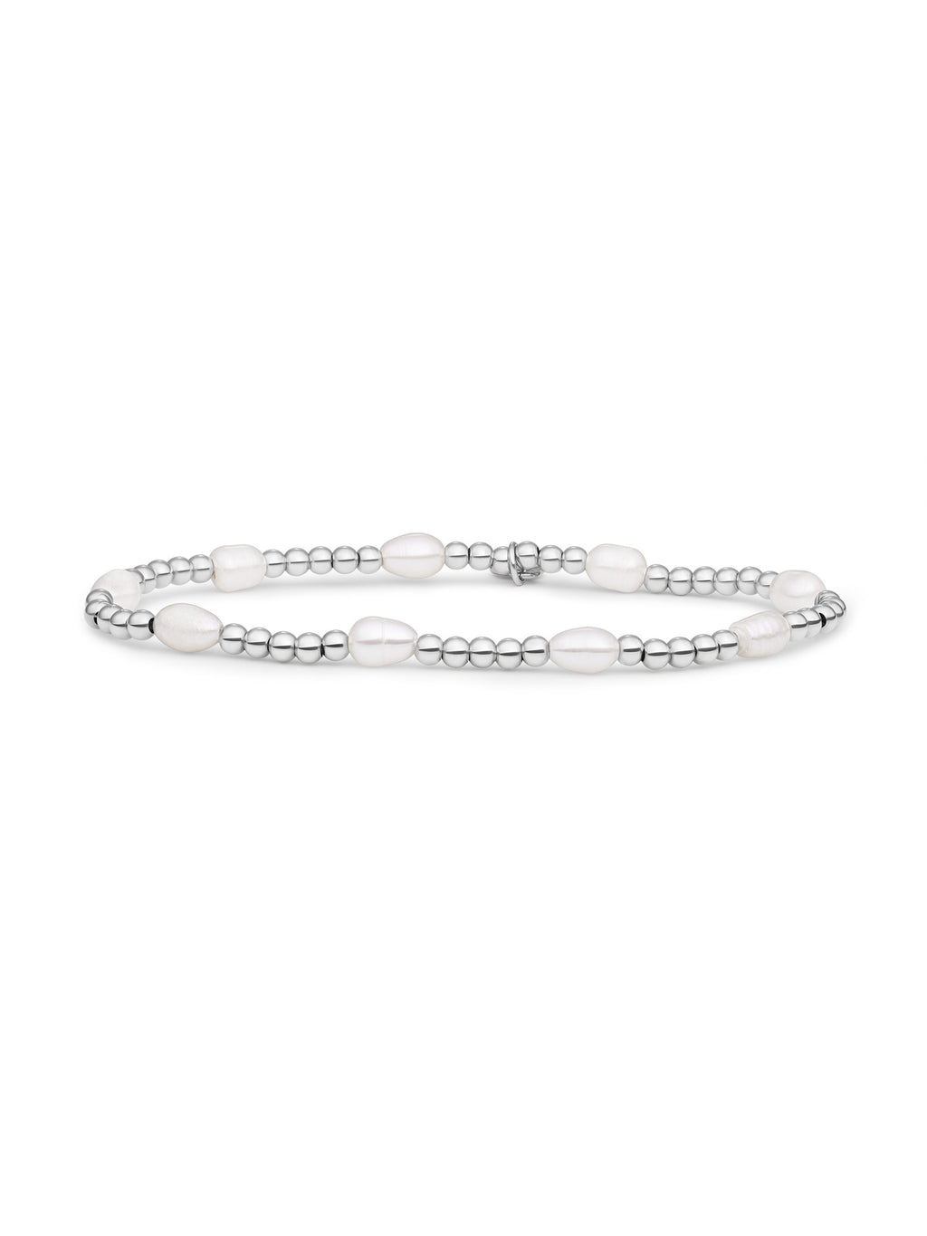 Reverse Roundel Armband Mother of Pearl - Rhodium Plated