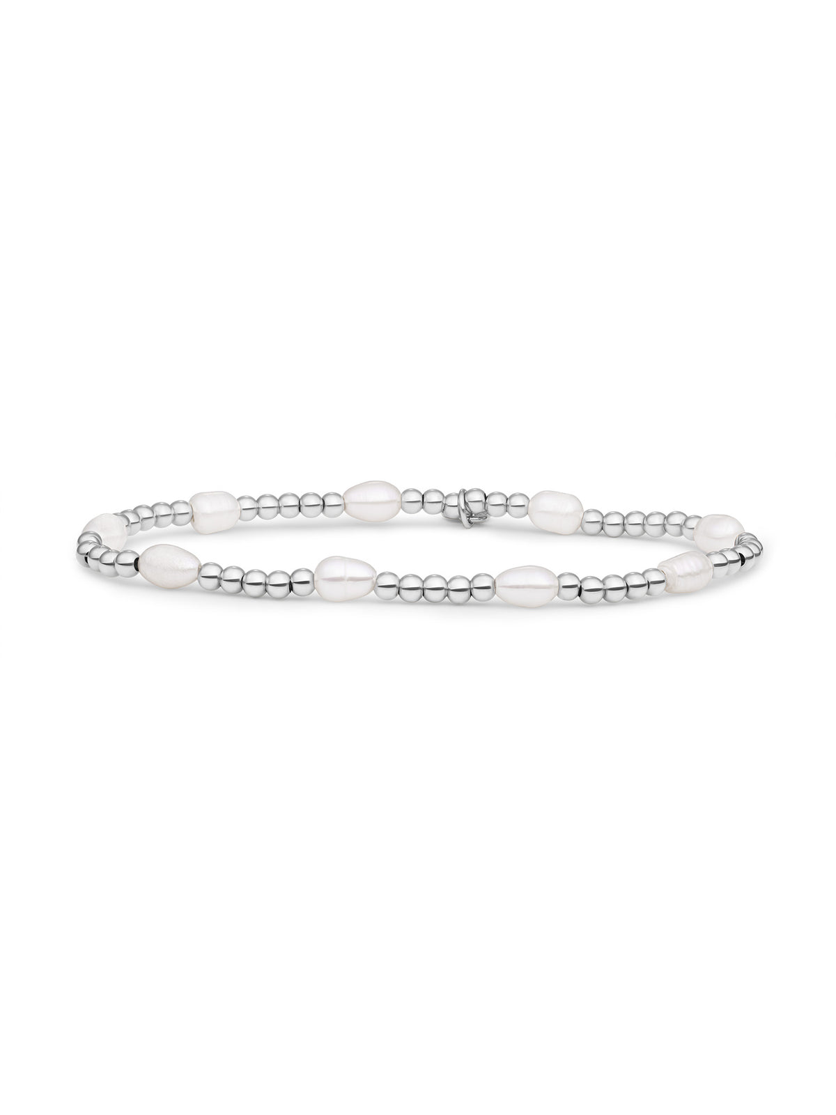 Reverse Roundel Armband Mother of Pearl - Rhodium Plated