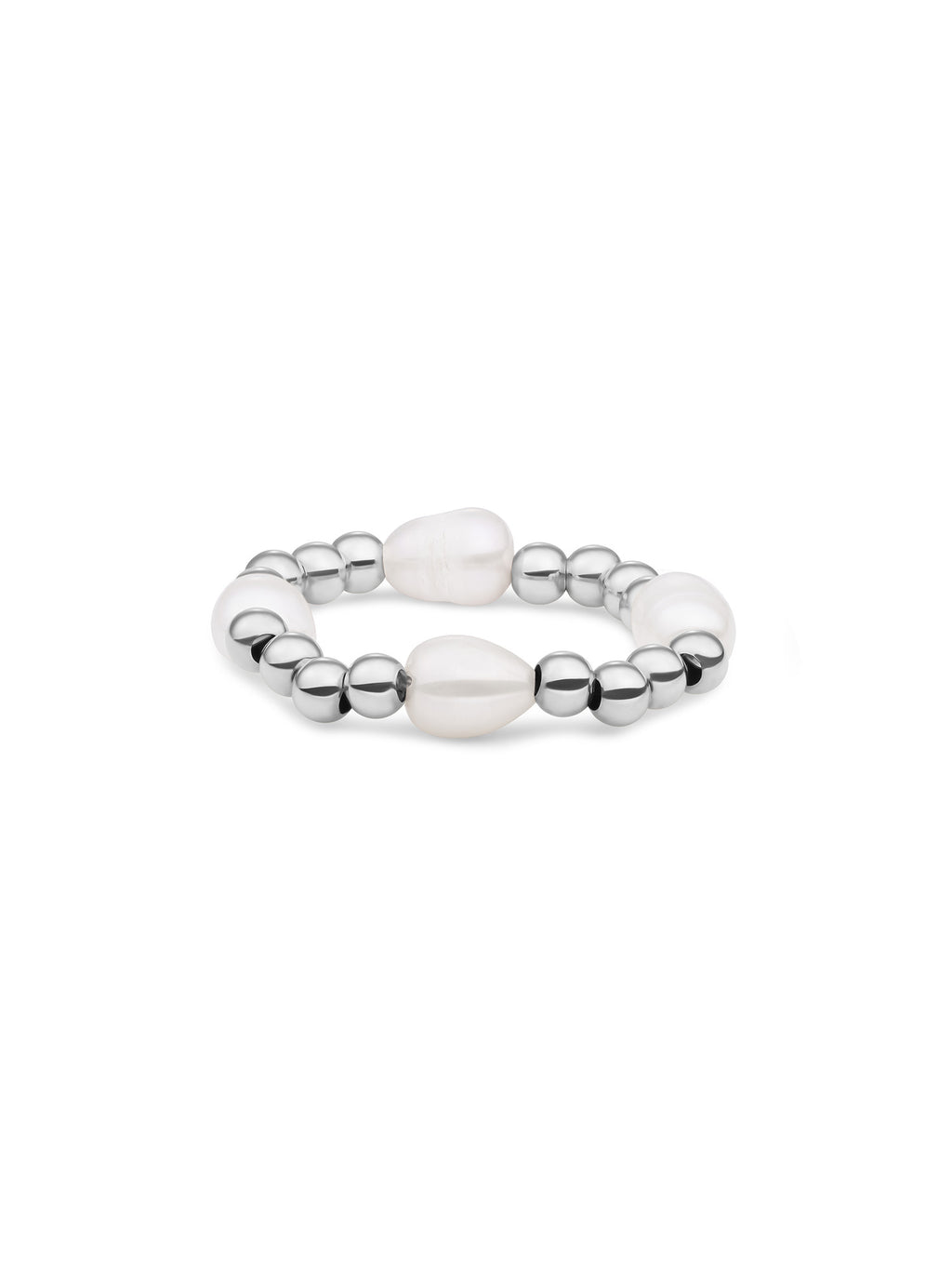 Kralen Ring Facet Roundel Pearl - Kralen Ring Facet Roundel Pearl