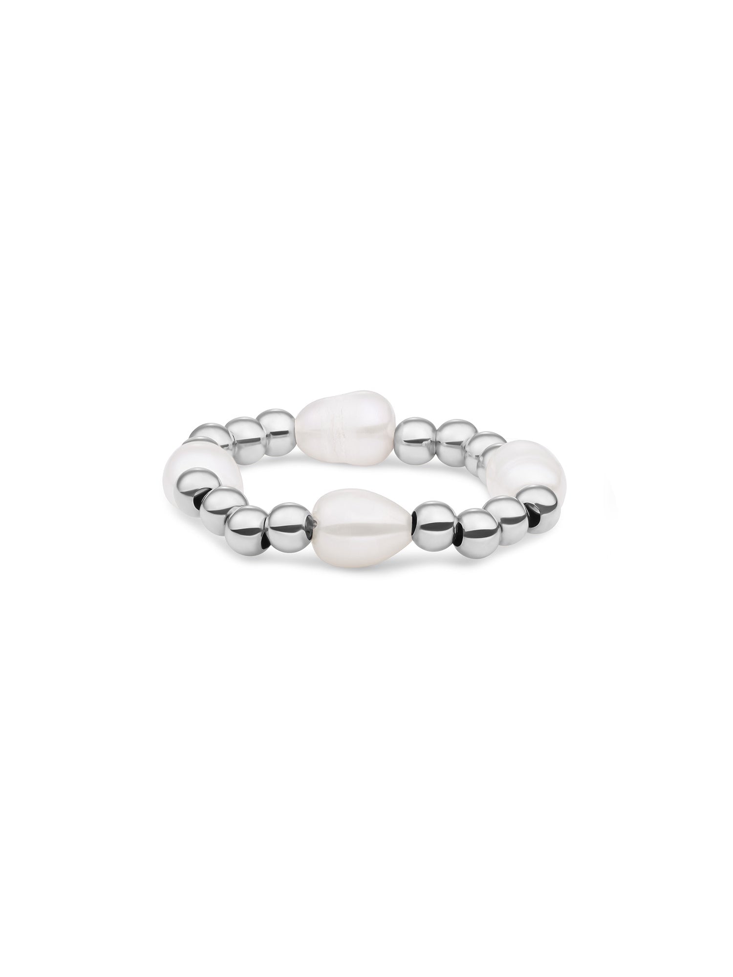 Kralen Ring Facet Roundel Pearl - Kralen Ring Facet Roundel Pearl