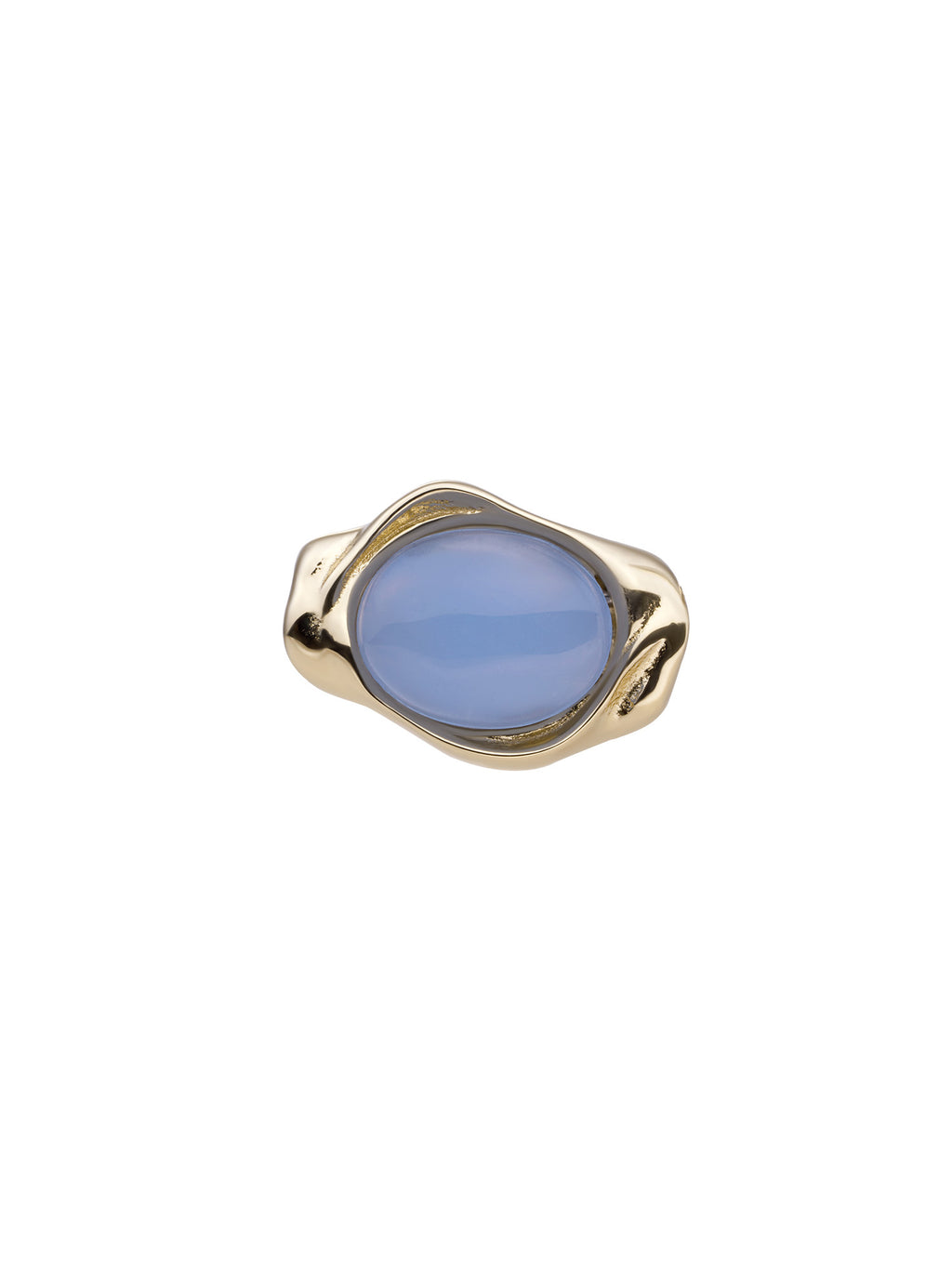 Flow Pendant Milky Blue Jade - Gold Plated