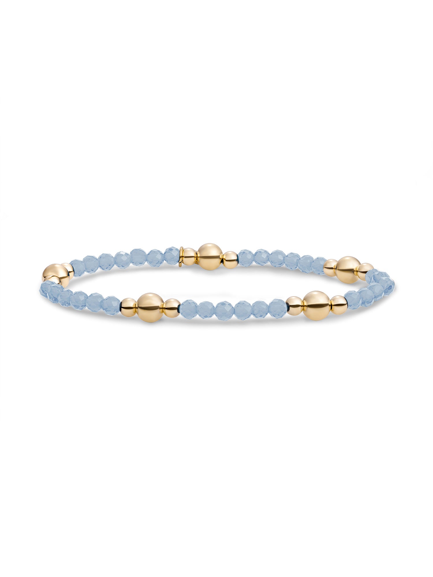 Bold Mix Armband Milky Blue Jade - Gold Plated