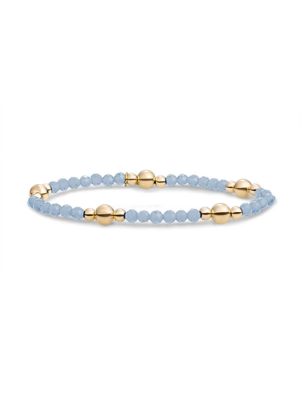 Bold Mix Armband Milky Blue Jade - Gold Plated