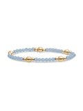 Bold Mix Armband Milky Blue Jade - Gold Plated