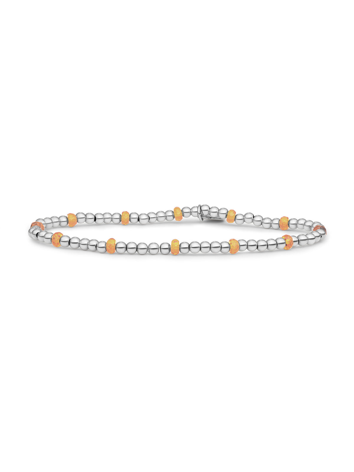 Reverse Roundel Armband Light Gold Citrine Quartz - Rhodium Plated