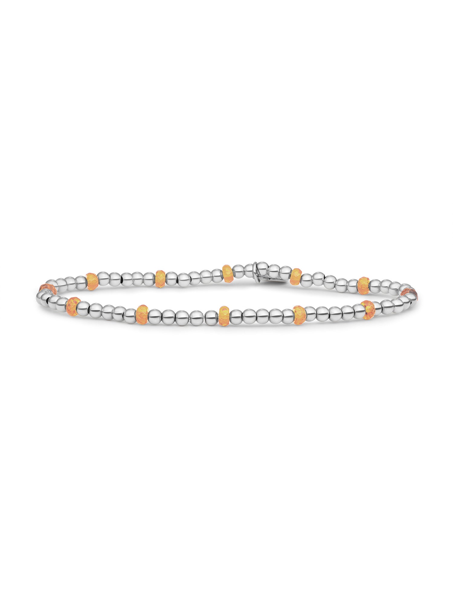 Reverse Roundel Armband Light Gold Citrine Quartz - Rhodium Plated