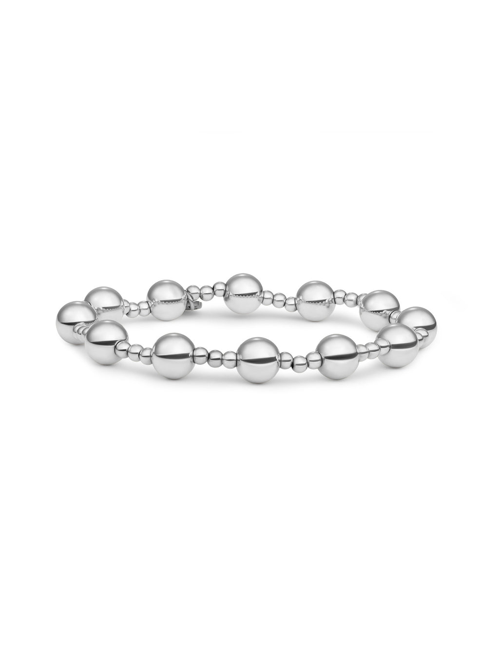 Bold Mix Armband 8mm + 3mm - Rhodium Plated