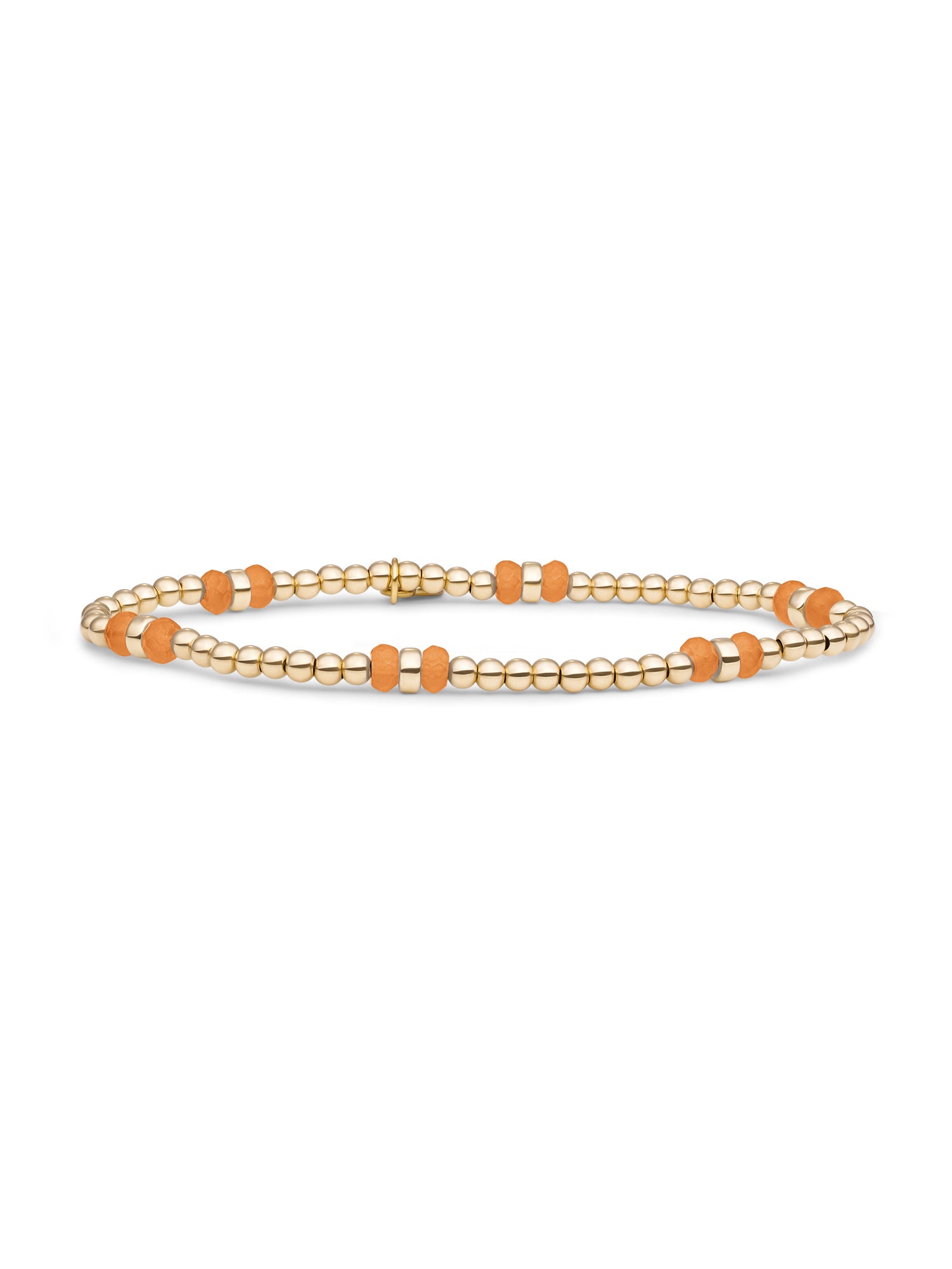 Double Reverse Roundel Armband Red Aventurine - Gold Plated
