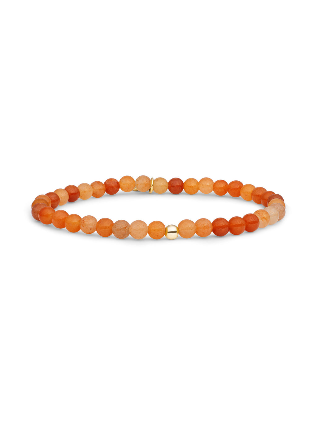 Saturn Armband Small Red Aventurine - Gold Plated