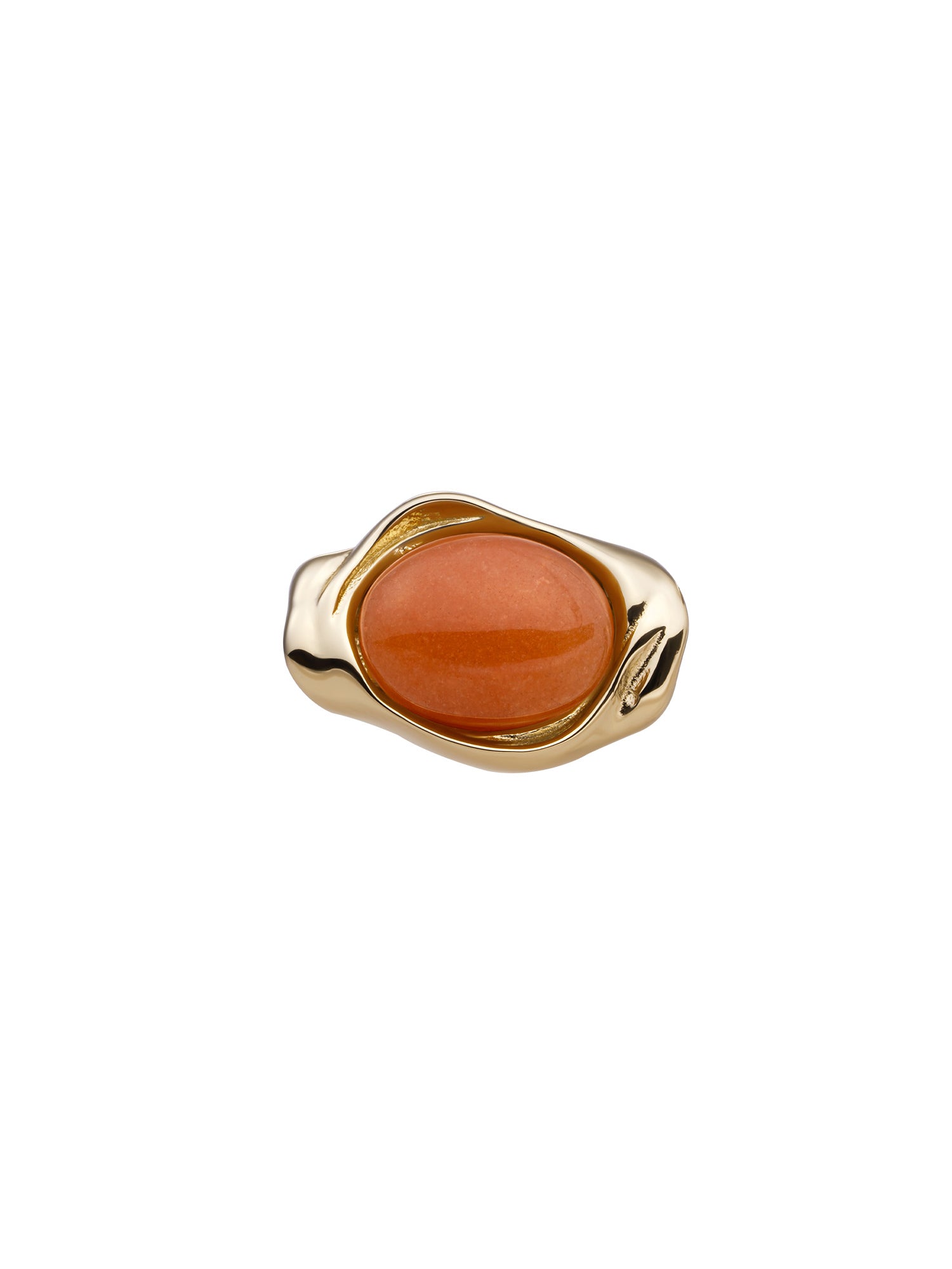 Flow Pendant Red Aventurine - Gold Plated