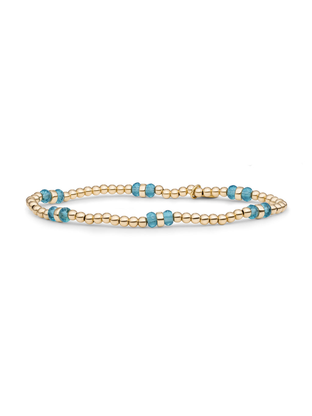 Double Reverse Roundel Armband Turquoise Quartz - Gold Plated