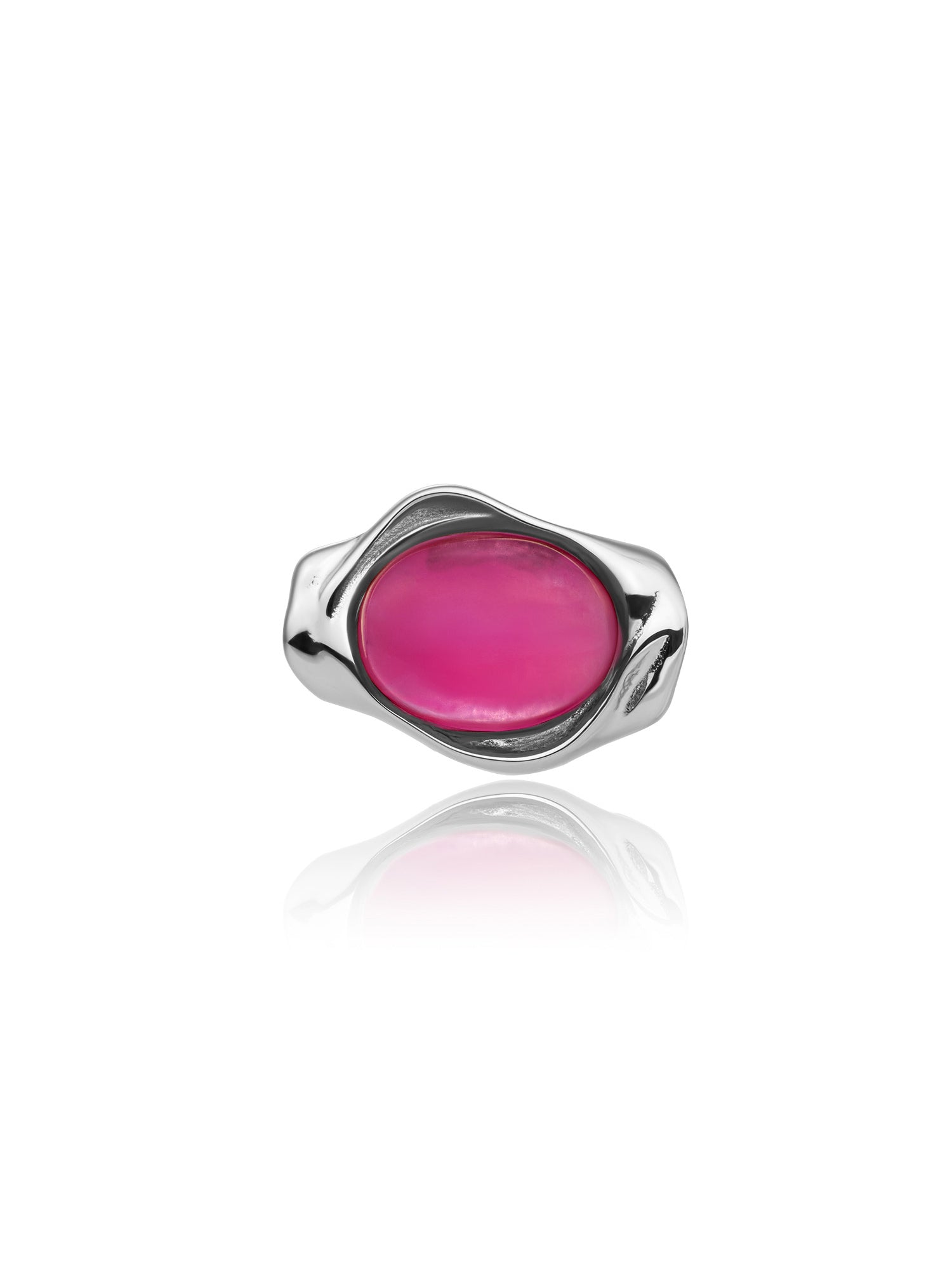 Flow Pendant Candy Jade - Rhodium Plated