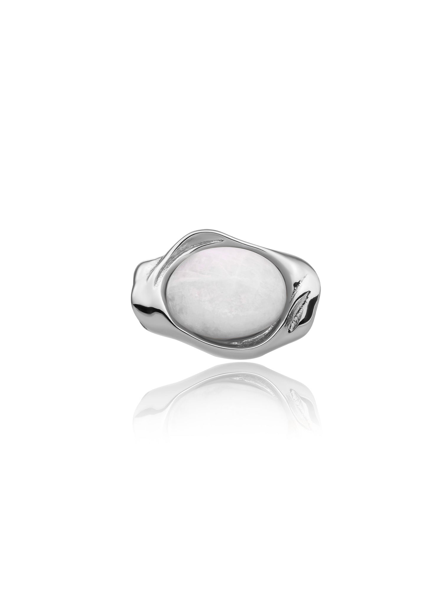 Flow Pendant Moonstone - Rhodium Plated
