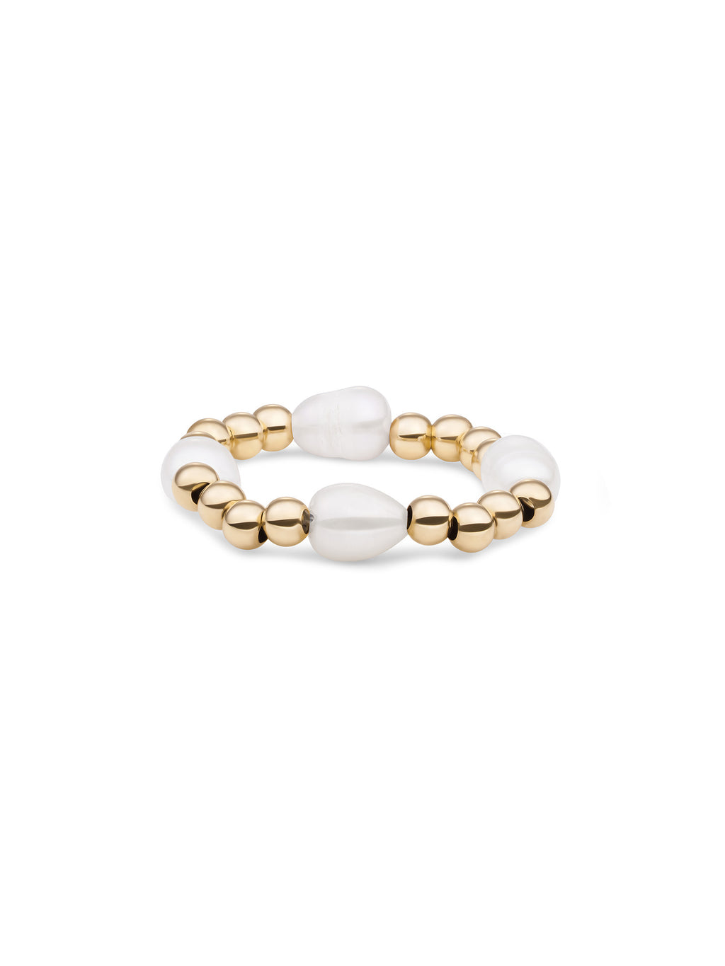 Kralen Ring Facet Roundel Pearl - Kralen Ring Facet Roundel Pearl
