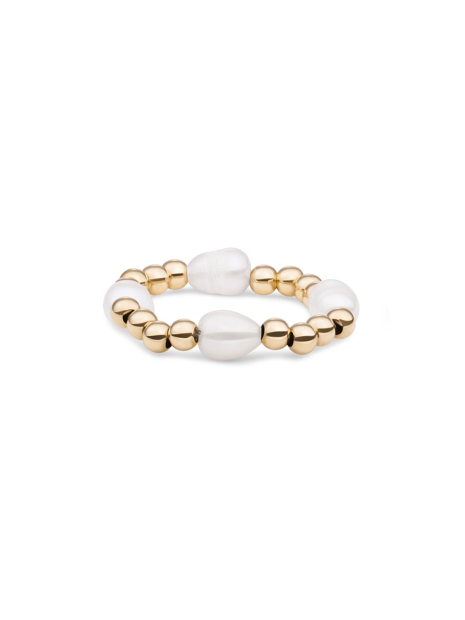 Kralen Ring Facet Roundel Pearl - Kralen Ring Facet Roundel Pearl